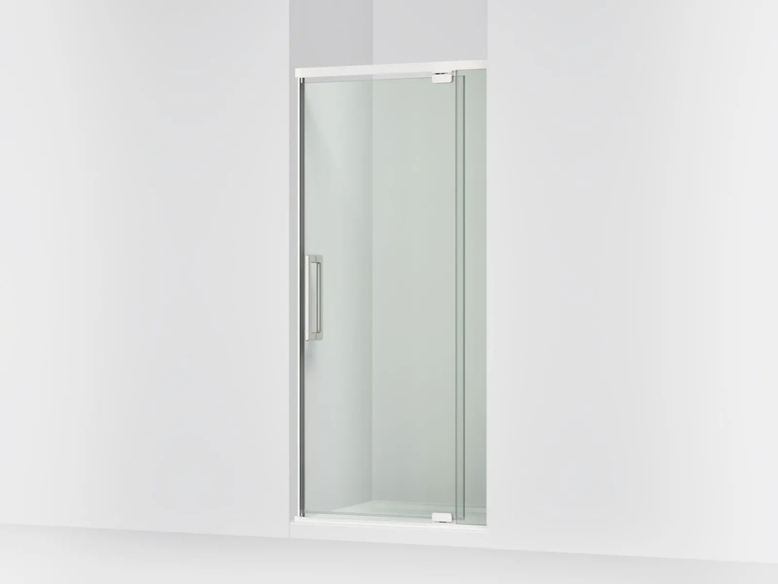 32"-36" W x 76" H pivot shower door with 5/16"-thick Crystal Clear glass^Kohler Clearance