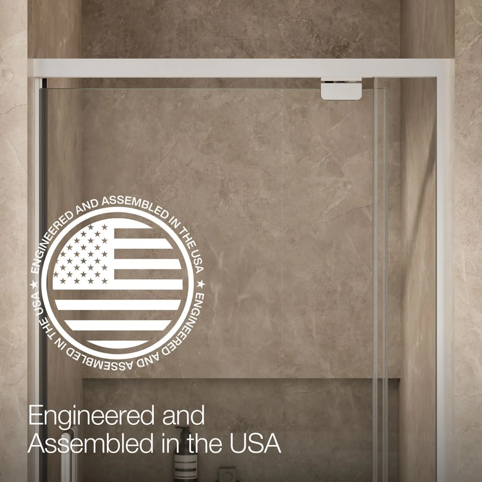 32"-36" W x 76" H pivot shower door with 5/16"-thick Crystal Clear glass^Kohler Clearance