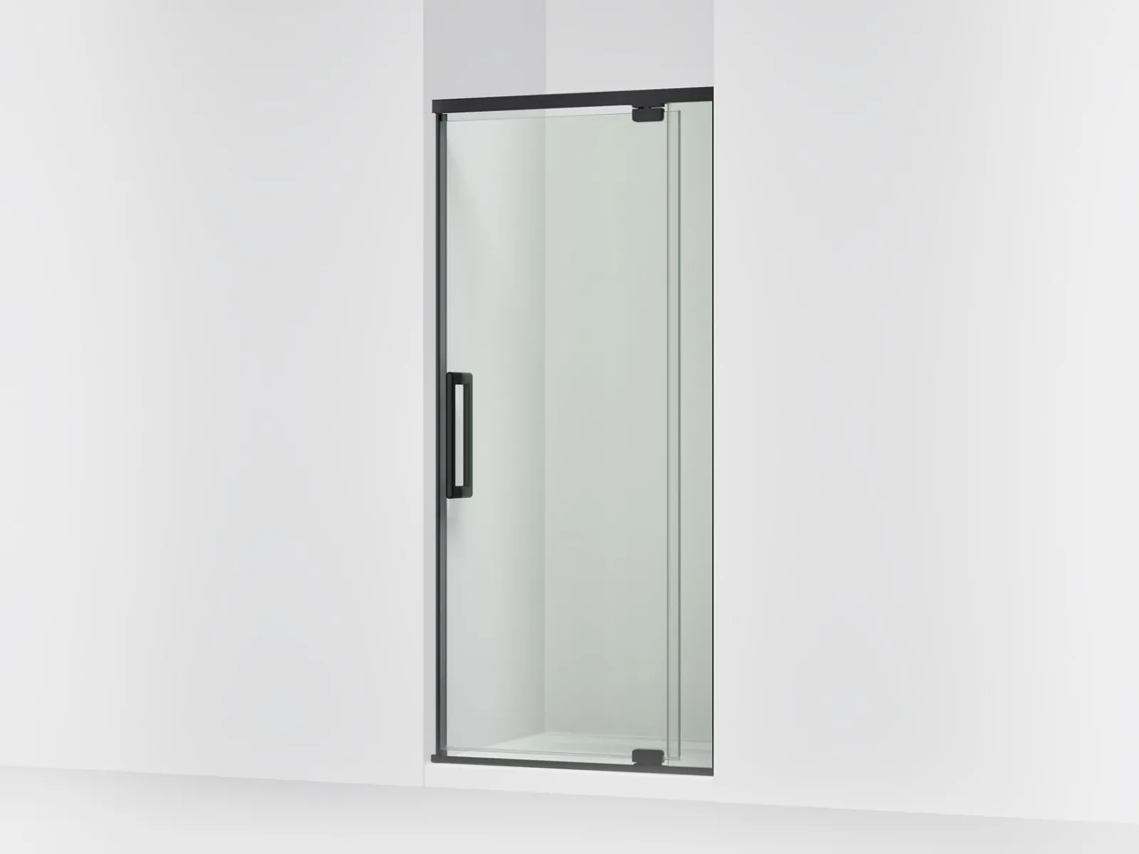 32"-36" W x 76" H pivot shower door with 5/16"-thick Crystal Clear glass^Kohler Clearance