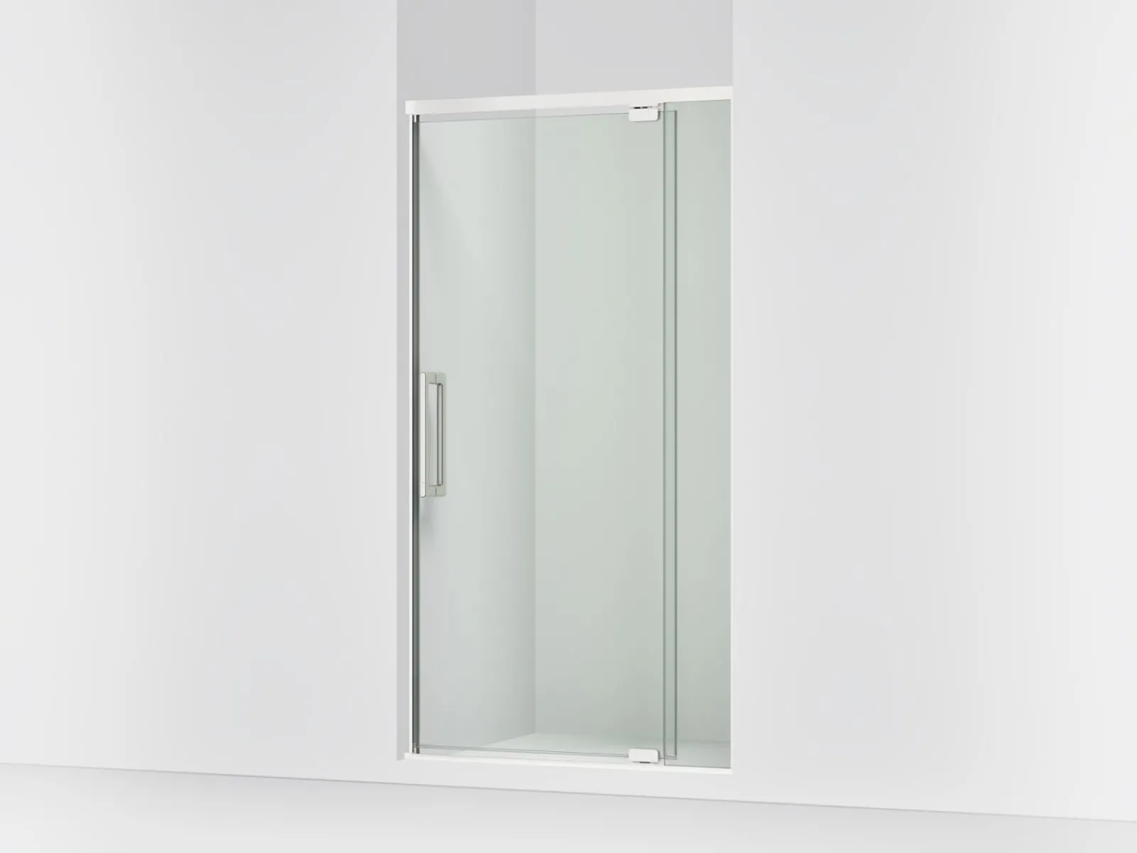 36"-42" W x 76" H pivot shower door with 5/16"-thick Crystal Clear glass^Kohler Outlet