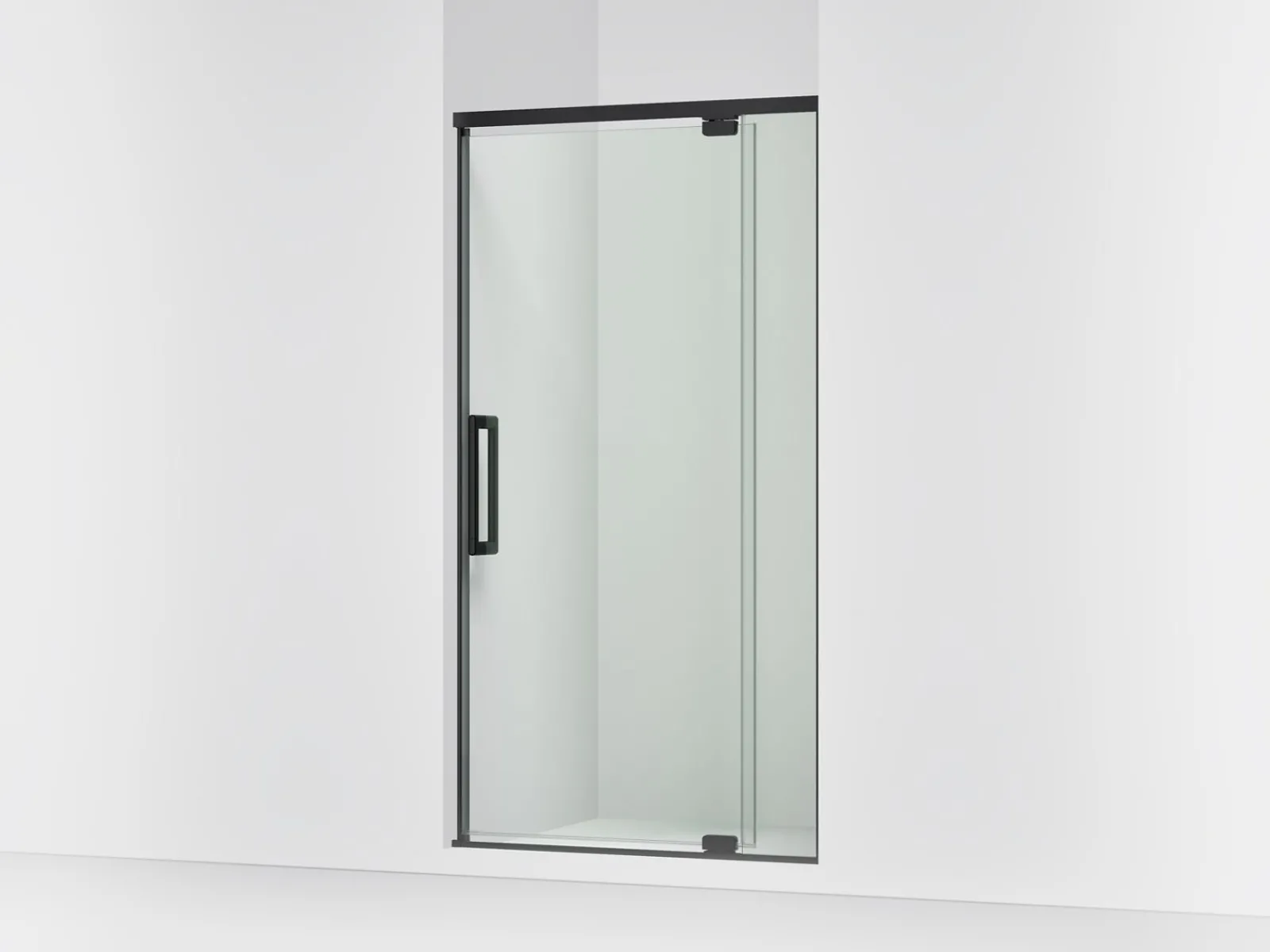 36"-42" W x 76" H pivot shower door with 5/16"-thick Crystal Clear glass^Kohler Outlet