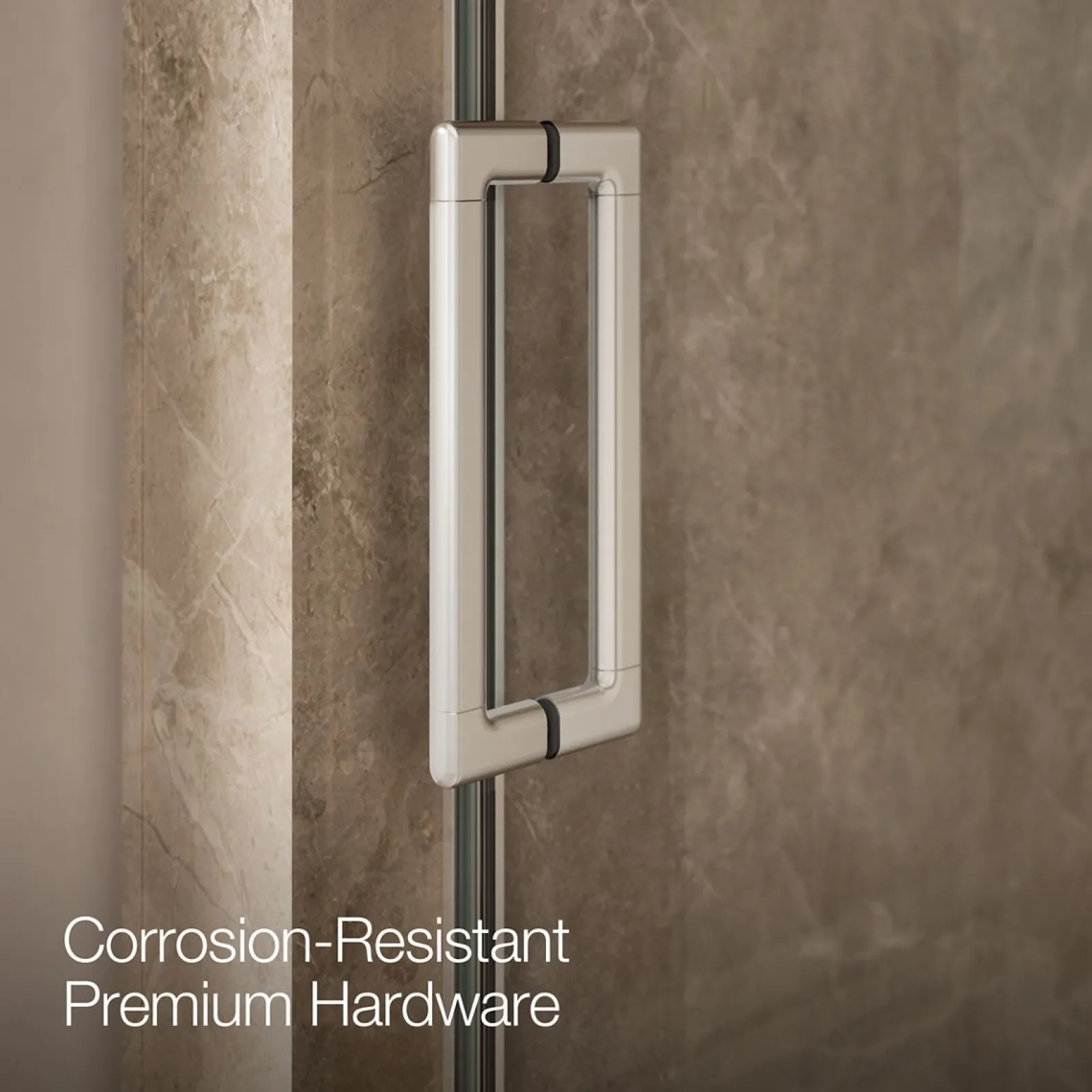 36"-42" W x 76" H pivot shower door with 5/16"-thick Crystal Clear glass^Kohler Outlet