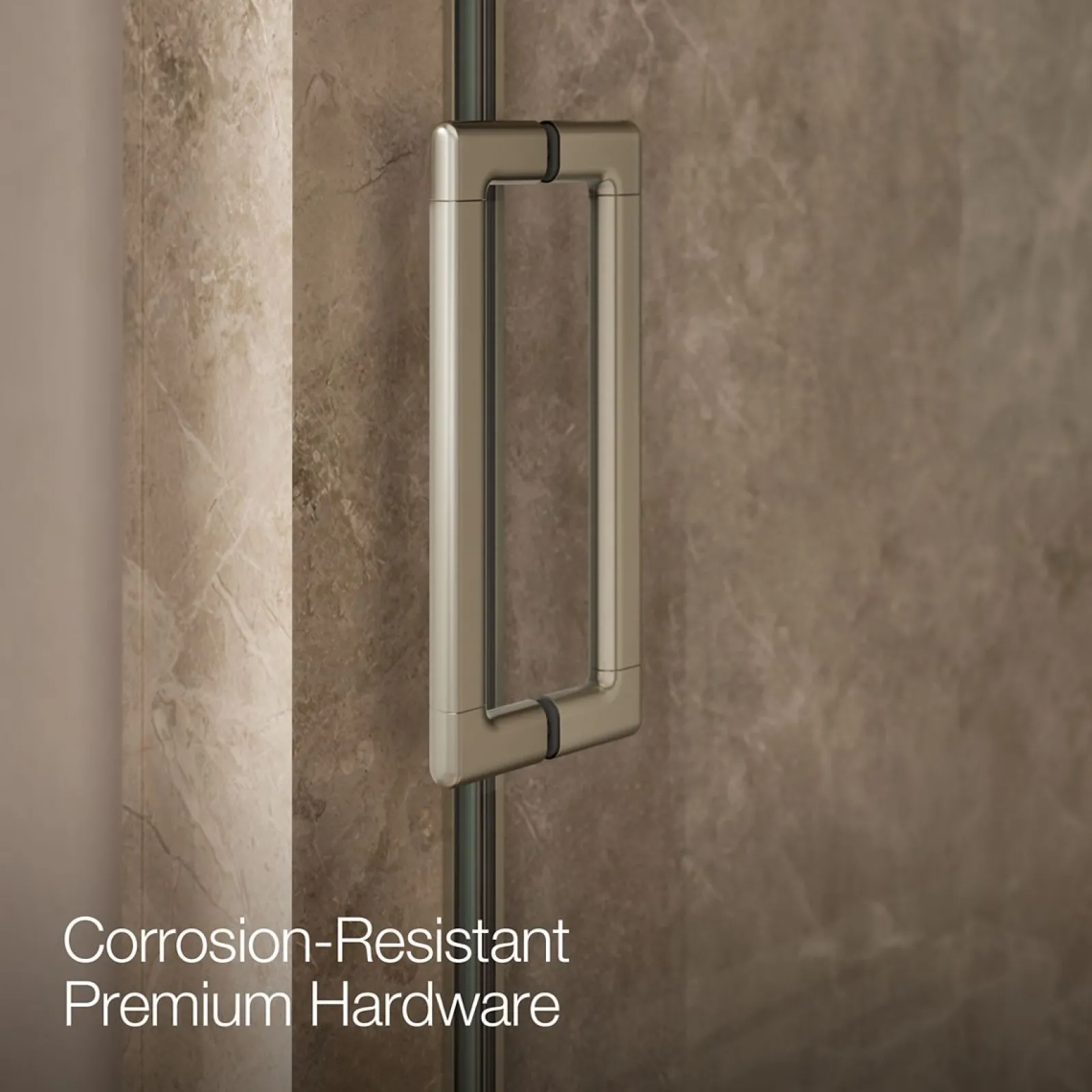 36"-42" W x 76" H pivot shower door with 5/16"-thick Crystal Clear glass^Kohler Outlet