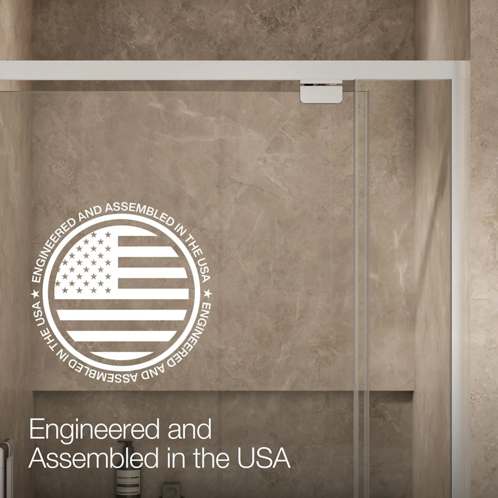 36"-42" W x 76" H pivot shower door with 5/16"-thick Crystal Clear glass^Kohler Outlet