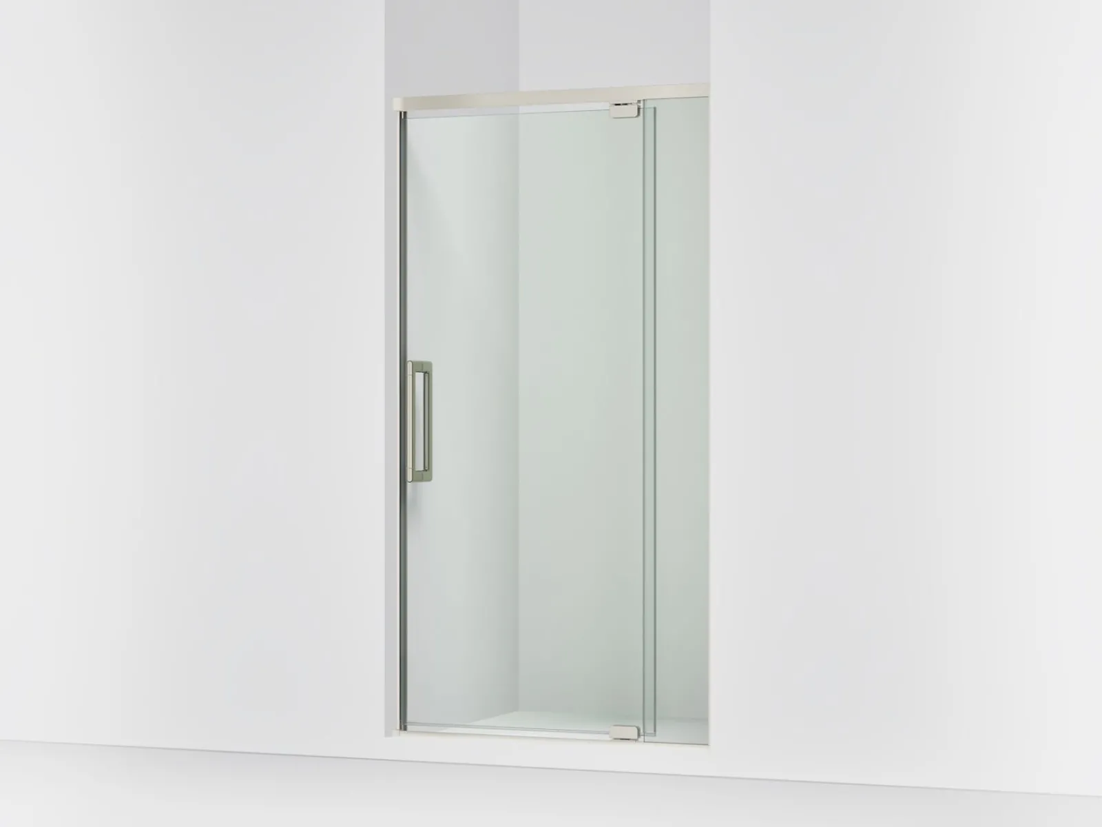 36"-42" W x 76" H pivot shower door with 5/16"-thick Crystal Clear glass^Kohler Outlet