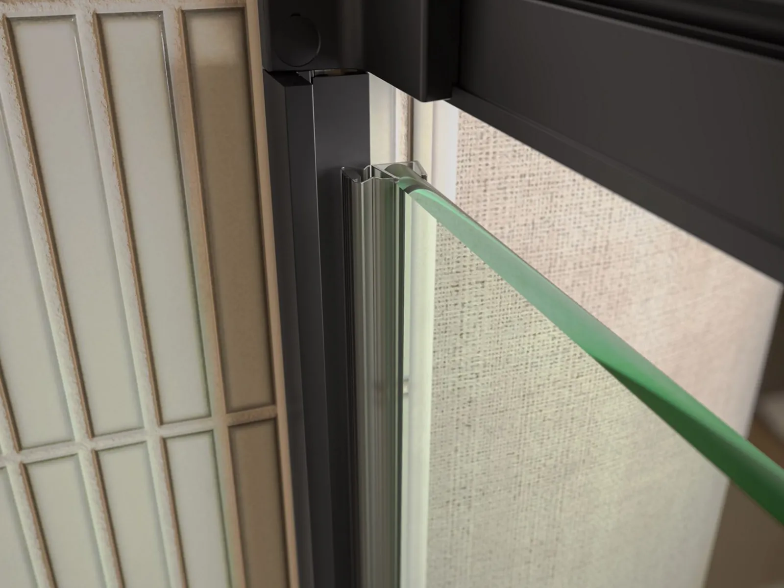 36"-42" W x 76" H pivot shower door with 5/16"-thick Crystal Clear glass^Kohler Outlet