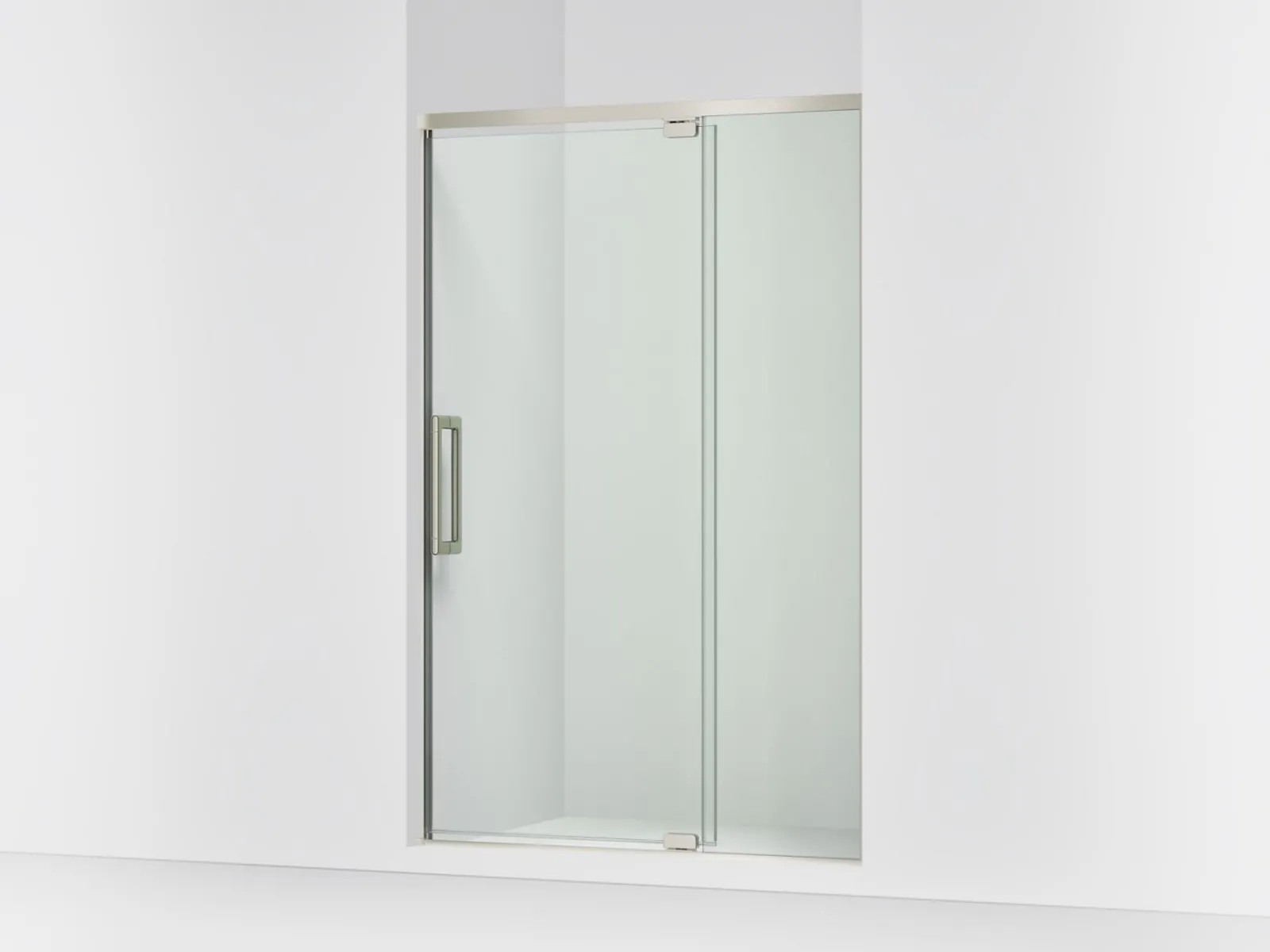 48"-54" W x 76" H pivot shower door with 5/16"-thick Crystal Clear glass^Kohler