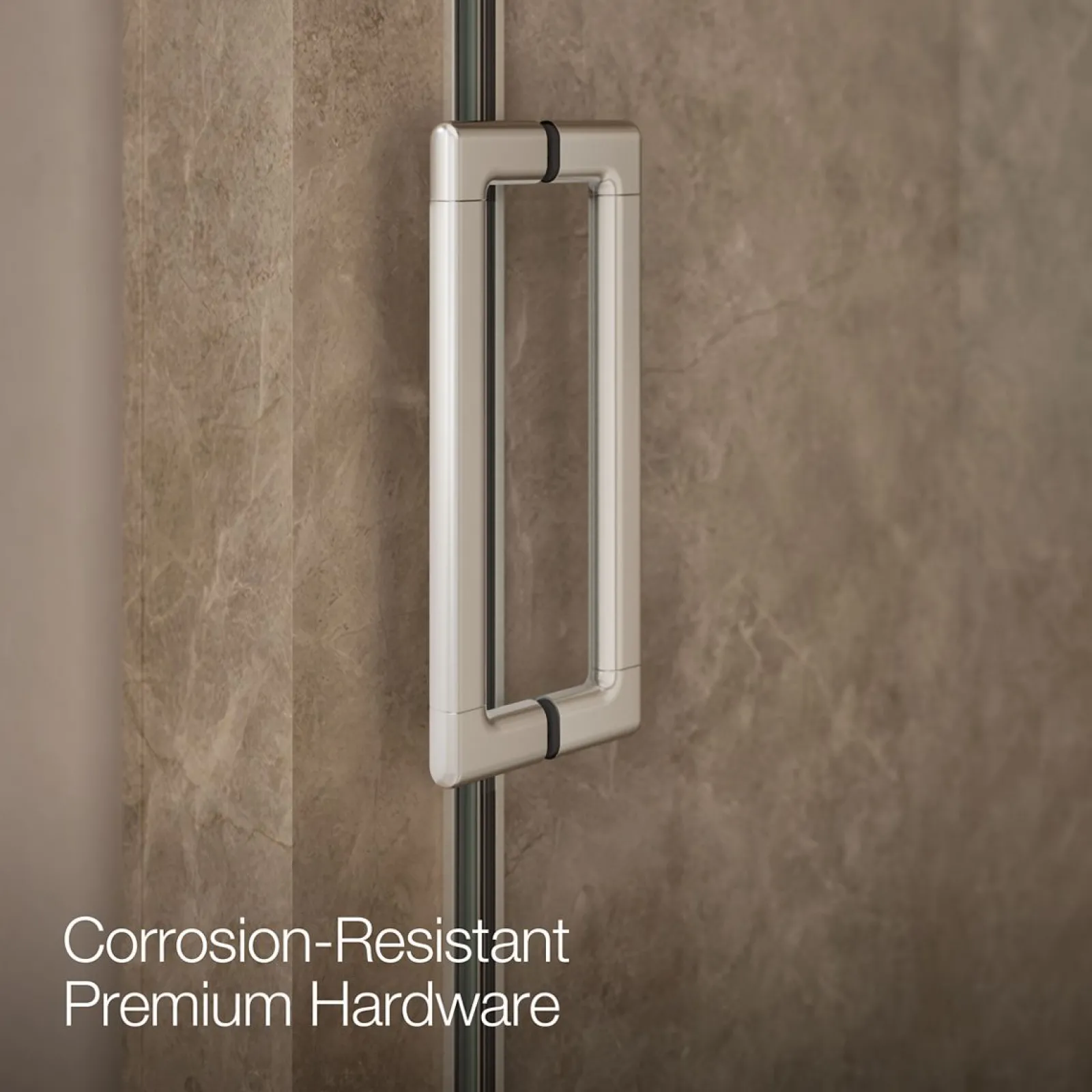 48"-54" W x 76" H pivot shower door with 5/16"-thick Crystal Clear glass^Kohler