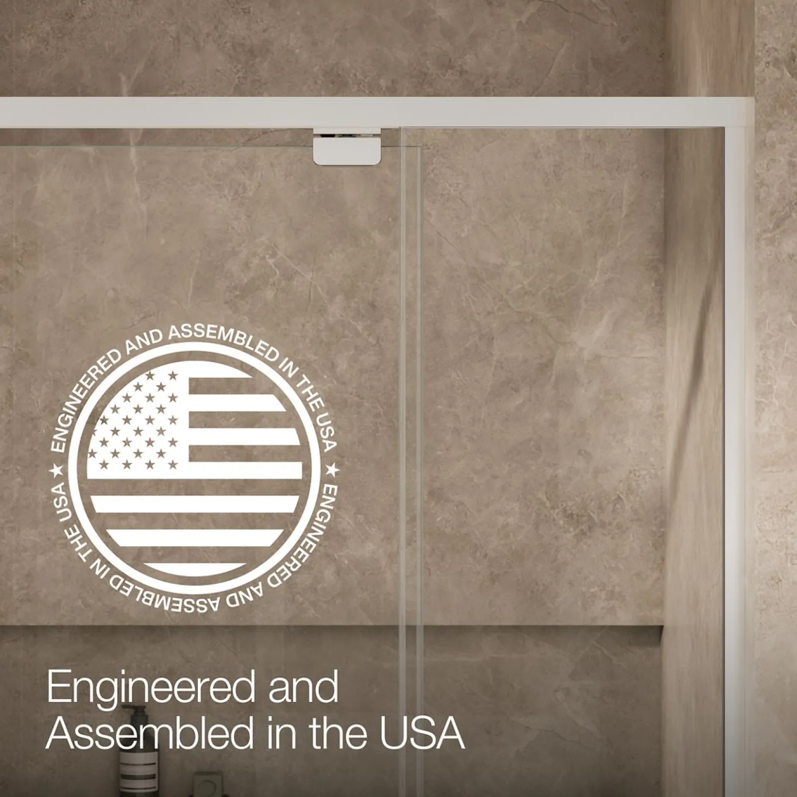 48"-54" W x 76" H pivot shower door with 5/16"-thick Crystal Clear glass^Kohler