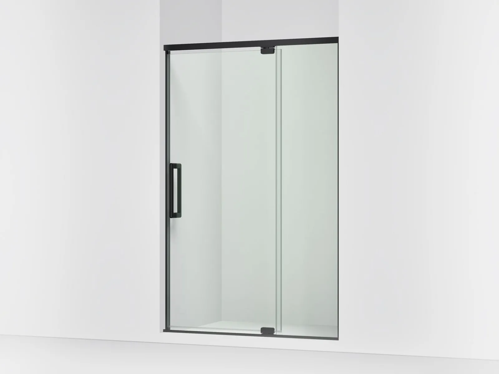 48"-54" W x 76" H pivot shower door with 5/16"-thick Crystal Clear glass^Kohler