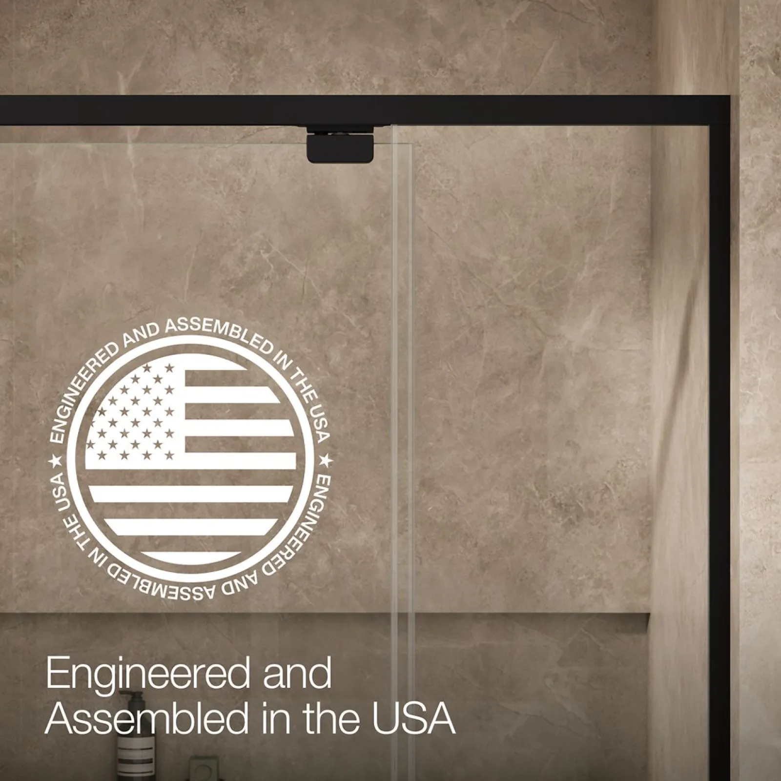 48"-54" W x 76" H pivot shower door with 5/16"-thick Crystal Clear glass^Kohler