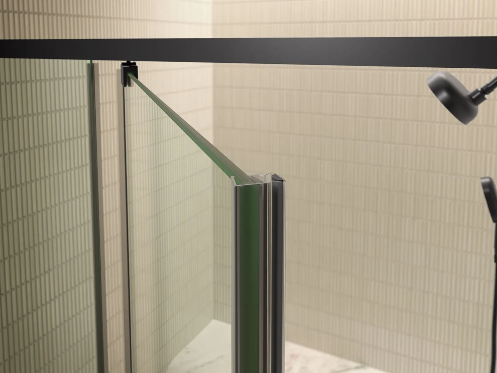 48"-54" W x 76" H pivot shower door with 5/16"-thick Crystal Clear glass^Kohler