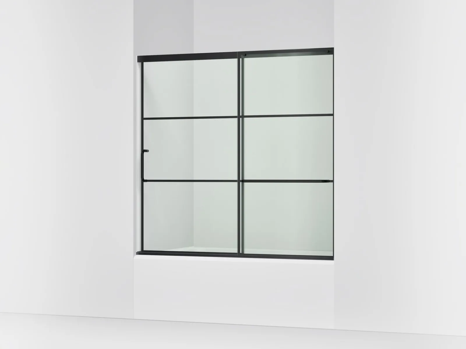 56-1/4"-59-5/8" W x 56-3/4" H sliding bath door with 1/4"-thick Crystal Clear glass^Kohler Outlet
