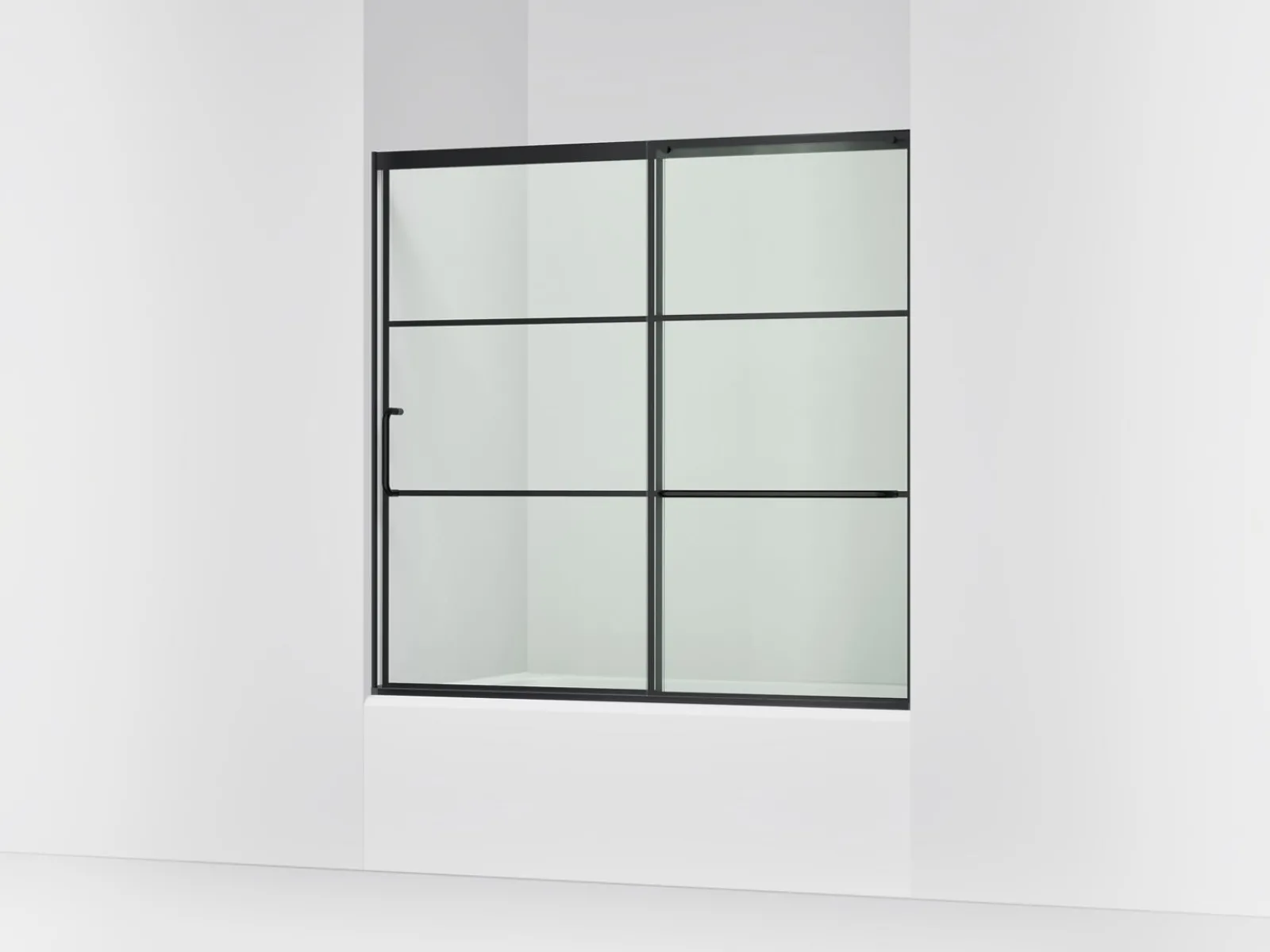 56-1/4"-59-5/8" W x 56-3/4" H sliding bath door with 5/16"-thick Crystal Clear glass^Kohler Discount