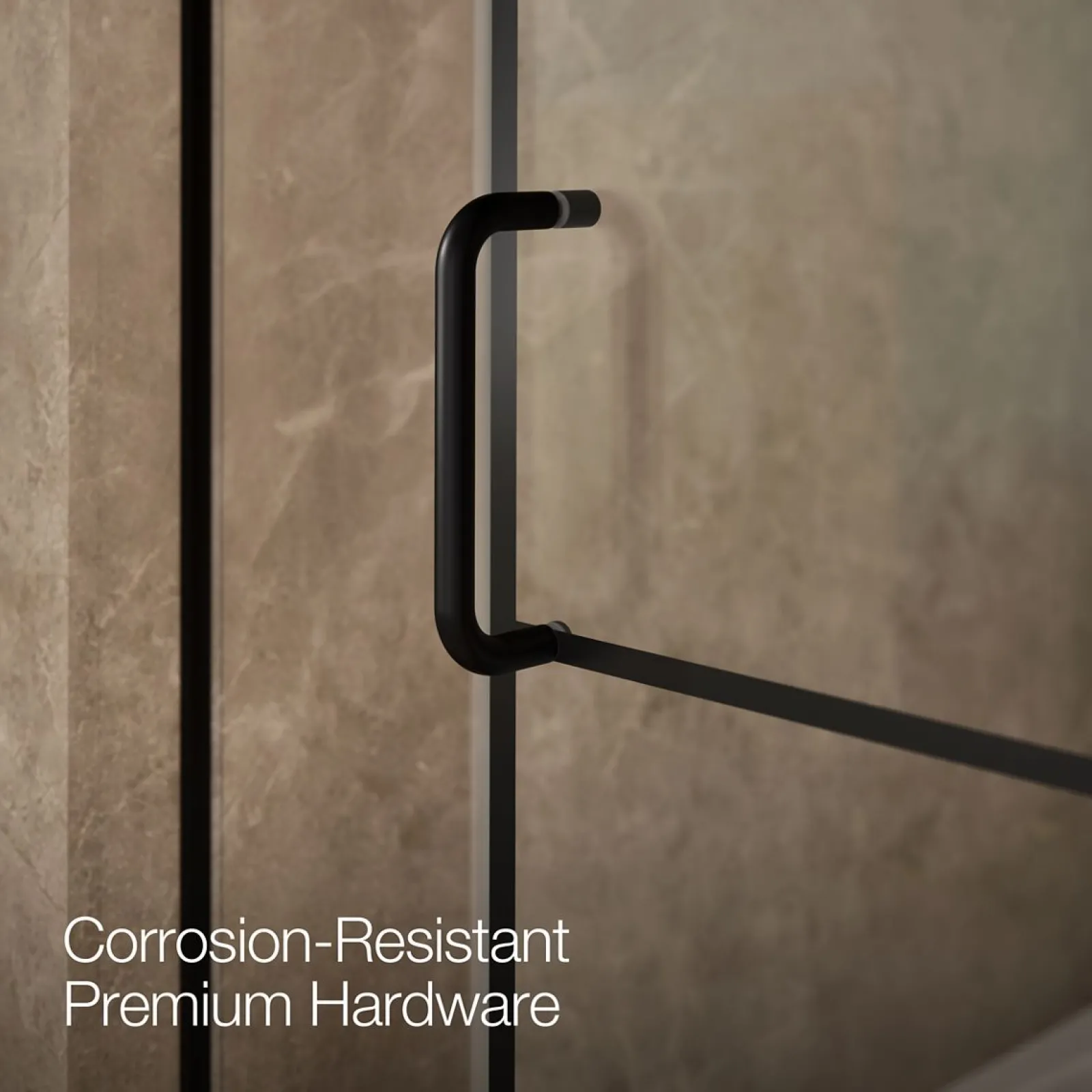 56-1/4"-59-5/8" W x 56-3/4" H sliding bath door with 5/16"-thick Crystal Clear glass^Kohler Discount