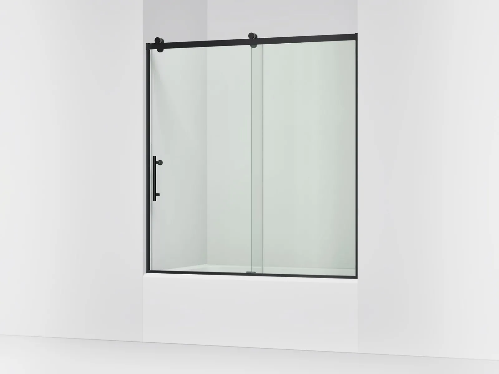 56-5/8"-59-5/8" W x 62-1/2" H sliding bath door with 3/8"-thick Crystal Clear glass^Kohler Online