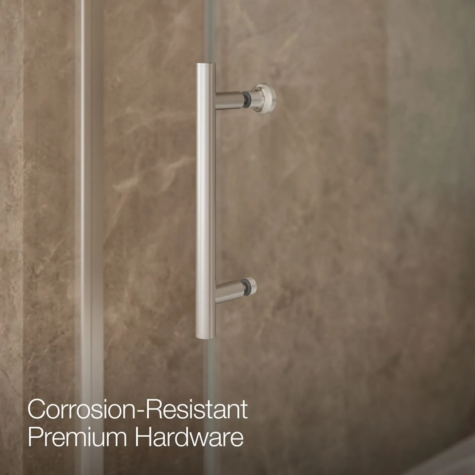 56-5/8"-59-5/8" W x 62-1/2" H sliding bath door with 3/8"-thick Crystal Clear glass^Kohler Online