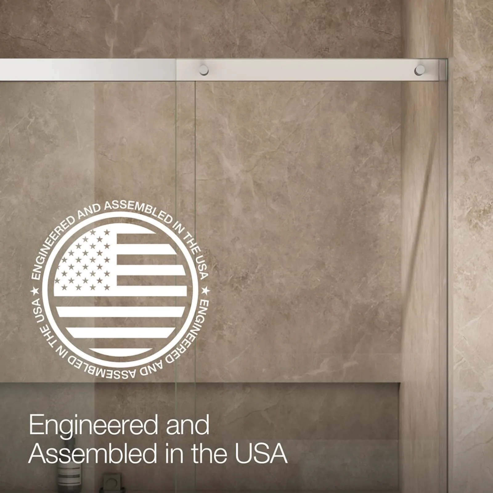 44-1/4"-47-5/8" W x 75-1/2" H sliding shower door with 5/16"-thick Crystal Clear glass^Kohler