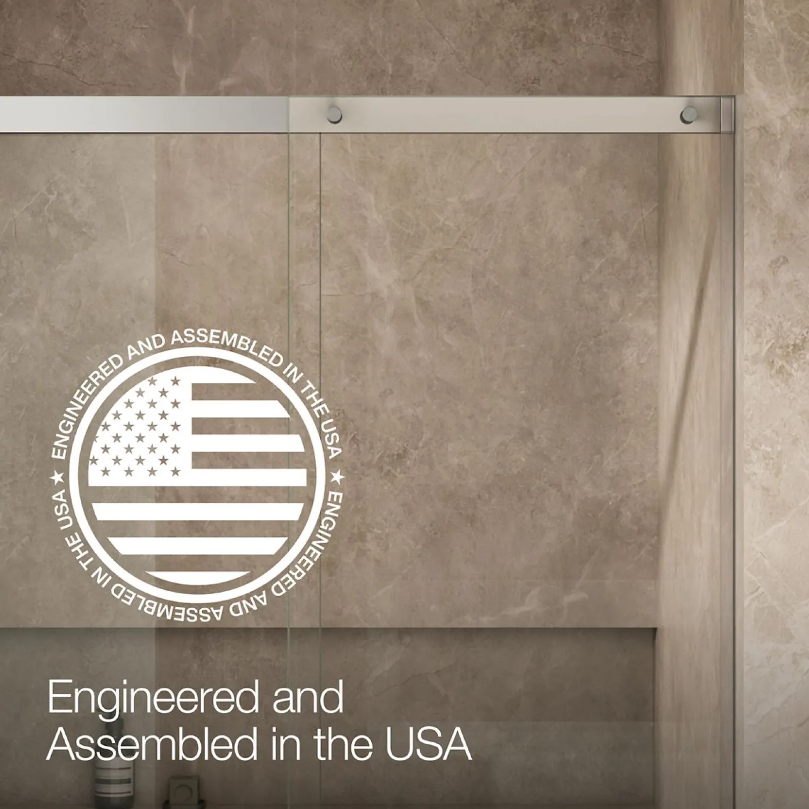 44-1/4"-47-5/8" W x 75-1/2" H sliding shower door with 5/16"-thick Crystal Clear glass^Kohler