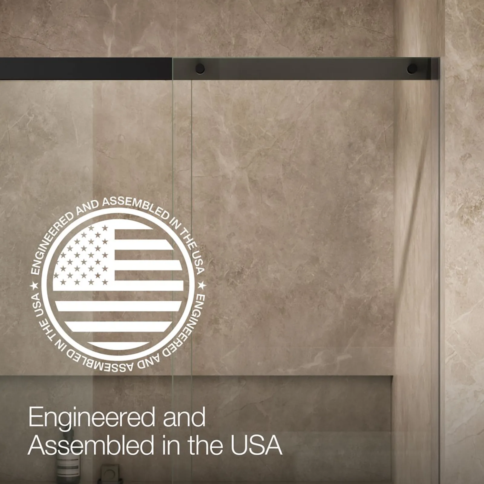 44-1/4"-47-5/8" W x 75-1/2" H sliding shower door with 5/16"-thick Crystal Clear glass^Kohler