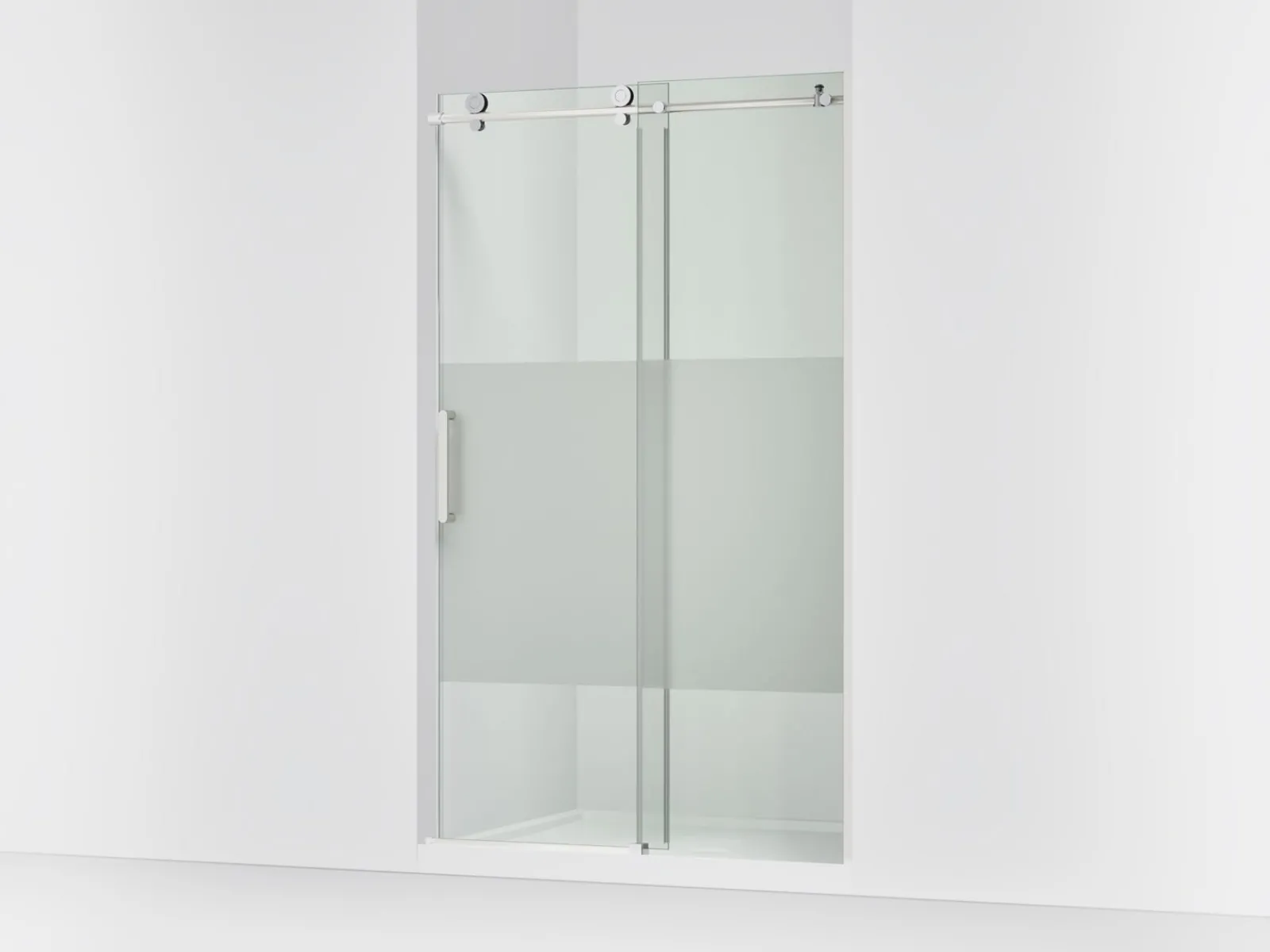 44-1/8"-47-7/8" W x 78" H sliding shower door with 3/8"-thick Crystal Clear glass^Kohler