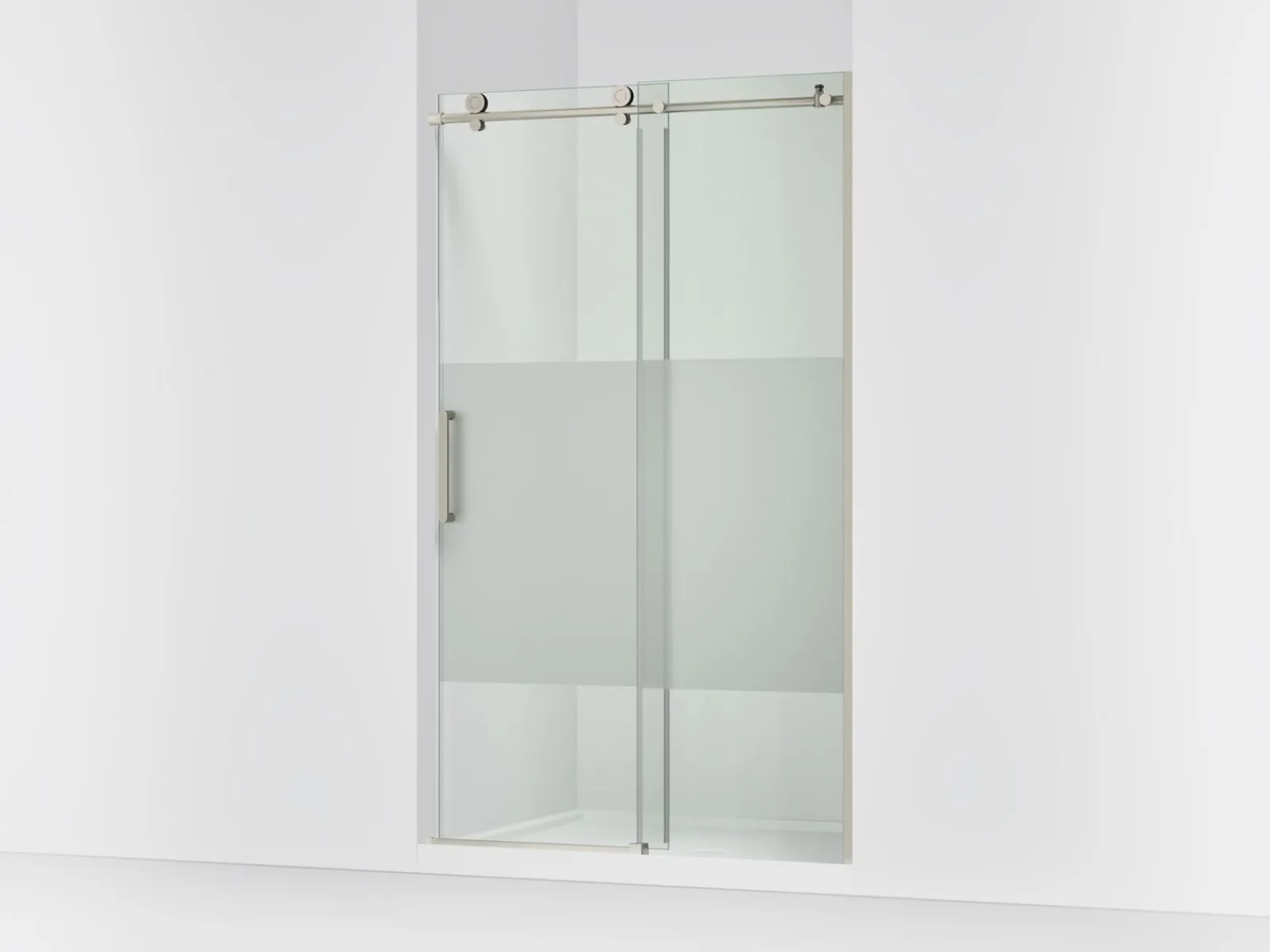44-1/8"-47-7/8" W x 78" H sliding shower door with 3/8"-thick Crystal Clear glass^Kohler