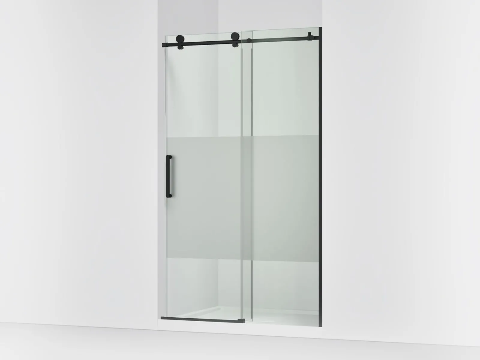 44-1/8"-47-7/8" W x 78" H sliding shower door with 3/8"-thick Crystal Clear glass^Kohler