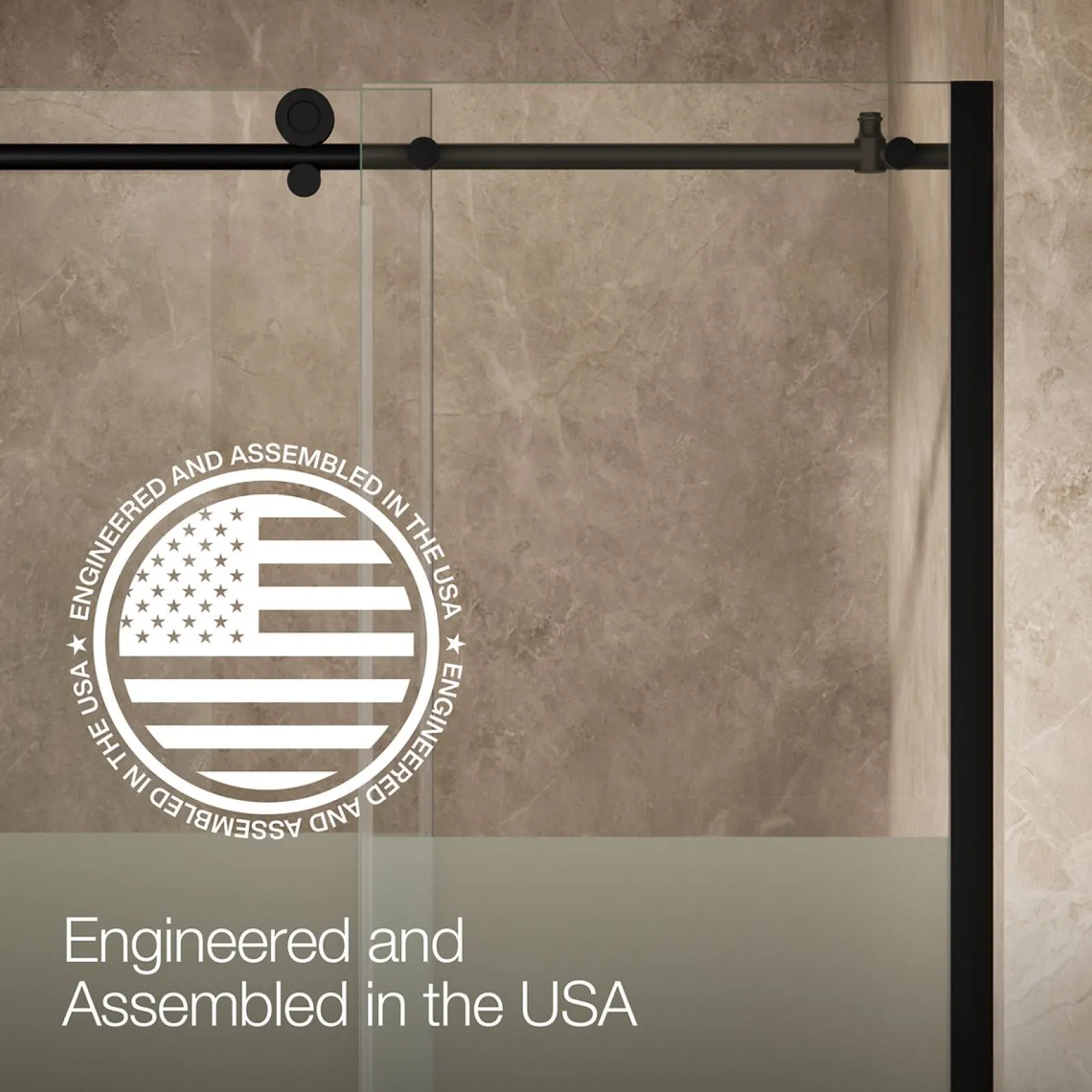 44-1/8"-47-7/8" W x 78" H sliding shower door with 3/8"-thick Crystal Clear glass^Kohler