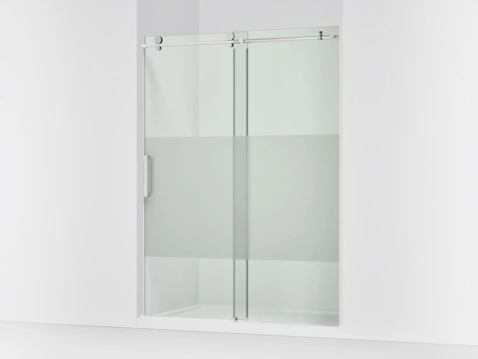 56-1/8"-59-7/8" W x 78" H sliding shower door with 3/8"-thick Crystal Clear glass^Kohler Best