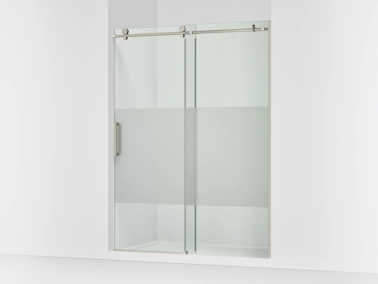 56-1/8"-59-7/8" W x 78" H sliding shower door with 3/8"-thick Crystal Clear glass^Kohler Best
