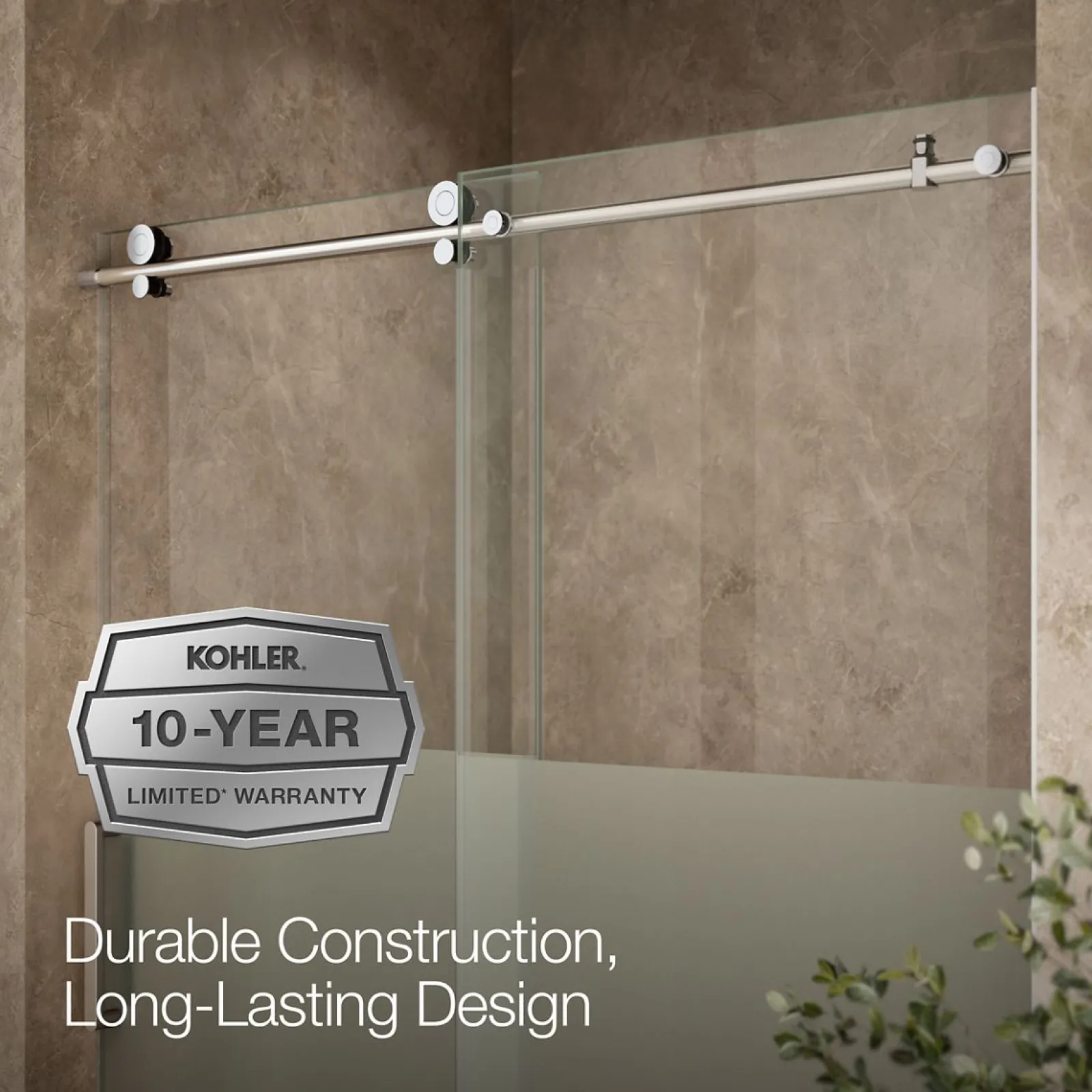 56-1/8"-59-7/8" W x 78" H sliding shower door with 3/8"-thick Crystal Clear glass^Kohler Best