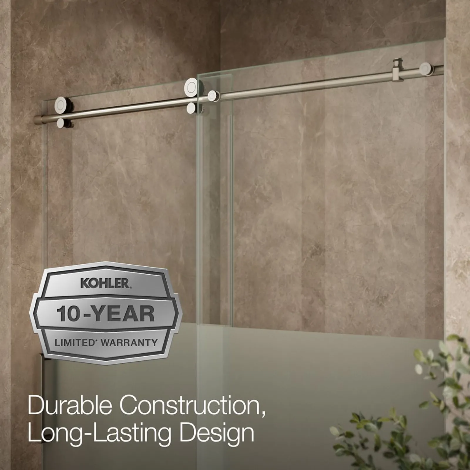 56-1/8"-59-7/8" W x 78" H sliding shower door with 3/8"-thick Crystal Clear glass^Kohler Best