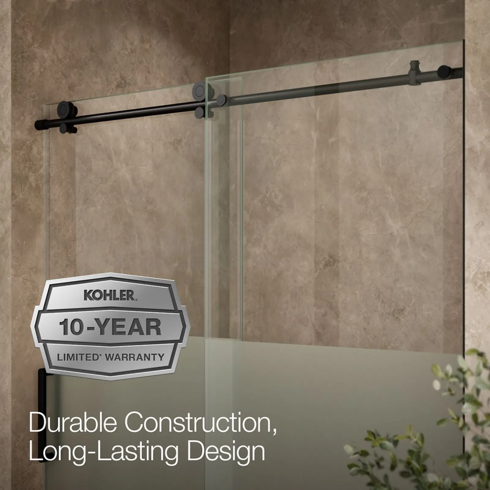 56-1/8"-59-7/8" W x 78" H sliding shower door with 3/8"-thick Crystal Clear glass^Kohler Best