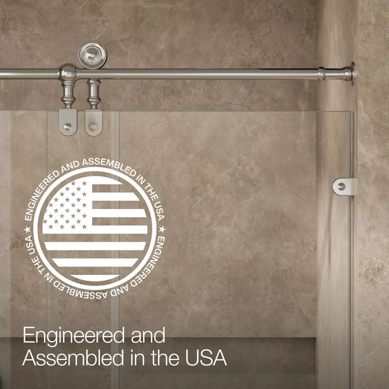 58-1/4"-59-1/4" W x 80-7/8" H sliding shower door with 3/8"-thick Crystal Clear glass^Kohler Outlet