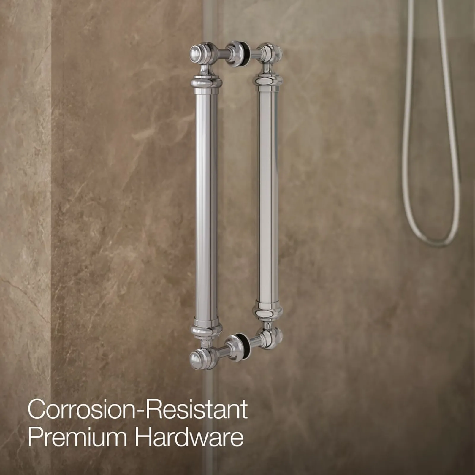 57-1/4"-58-1/4" W x 80-7/8" H sliding shower door with 3/8"-thick Crystal Clear glass^Kohler
