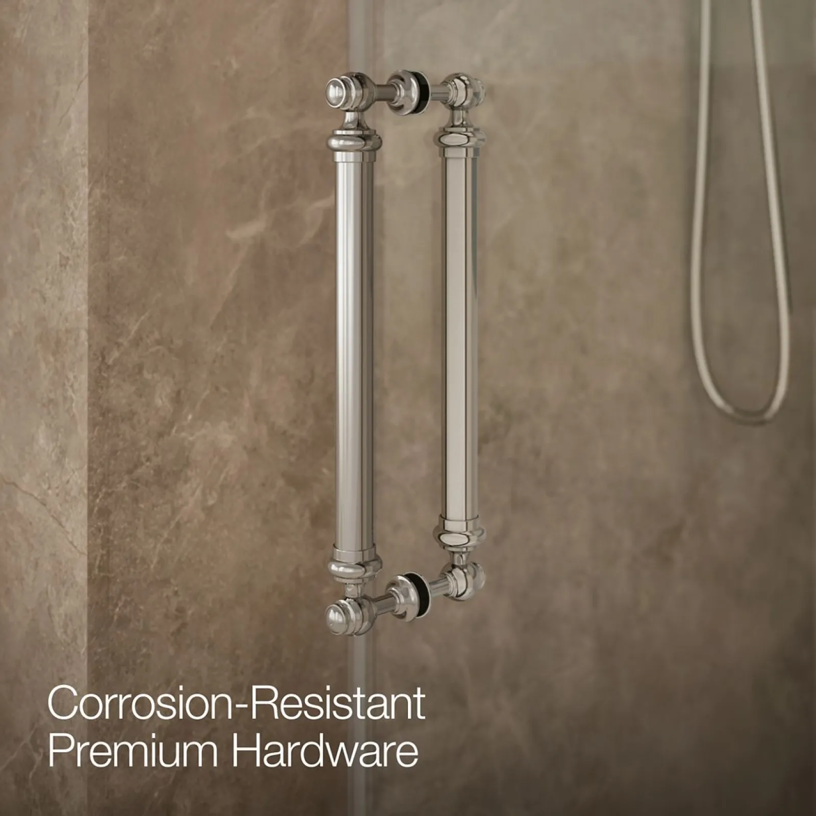 57-1/4"-58-1/4" W x 80-7/8" H sliding shower door with 3/8"-thick Crystal Clear glass^Kohler