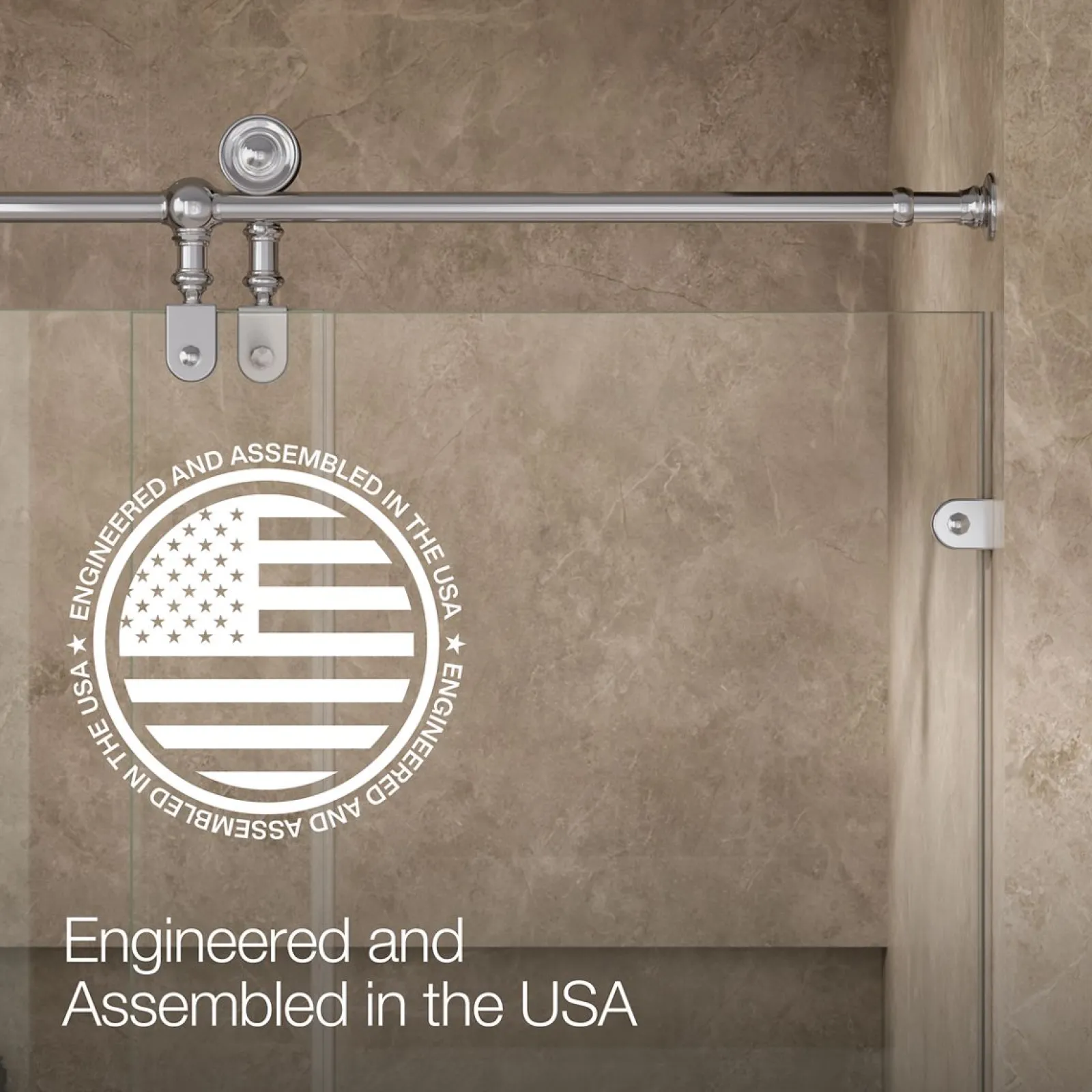 57-1/4"-58-1/4" W x 80-7/8" H sliding shower door with 3/8"-thick Crystal Clear glass^Kohler