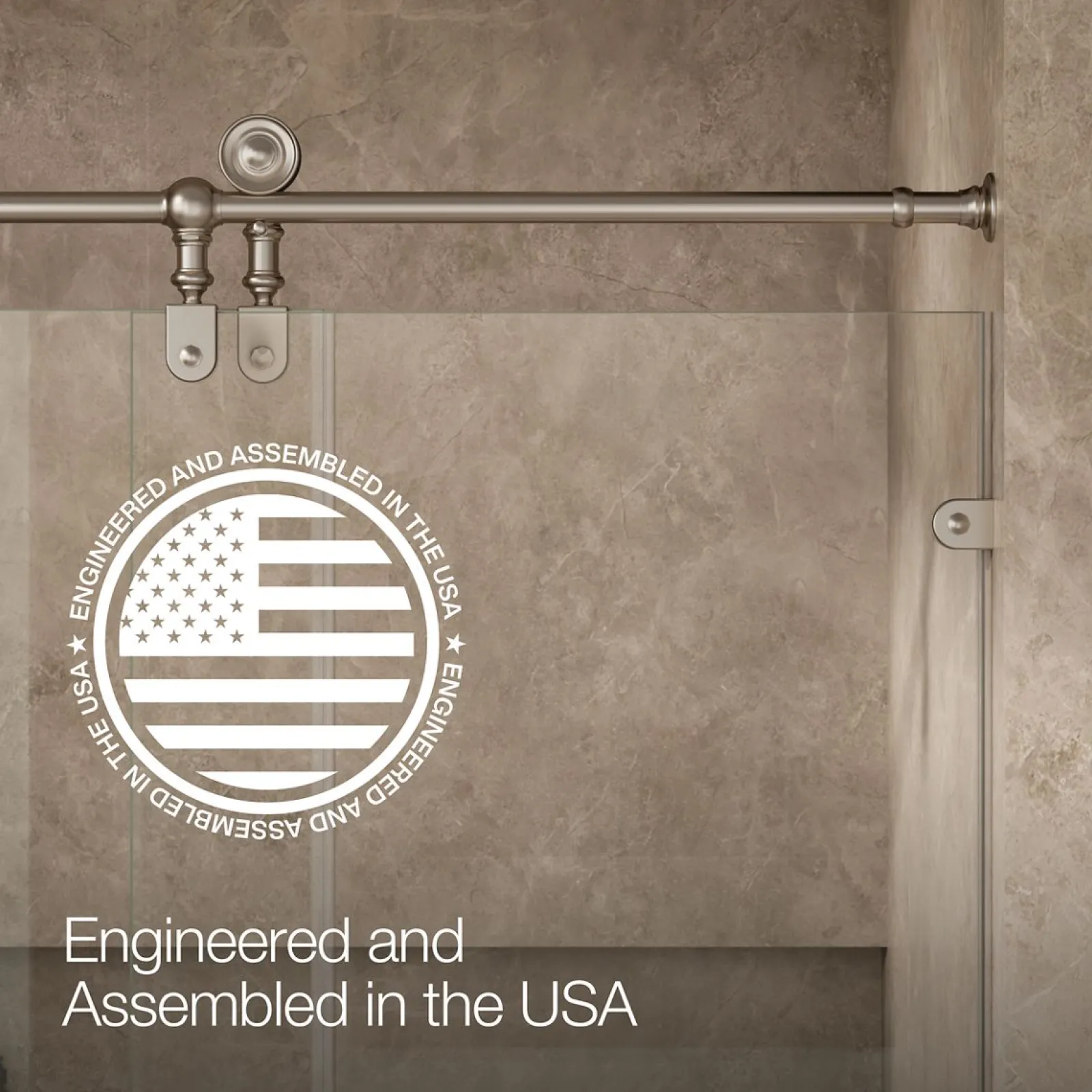 57-1/4"-58-1/4" W x 80-7/8" H sliding shower door with 3/8"-thick Crystal Clear glass^Kohler