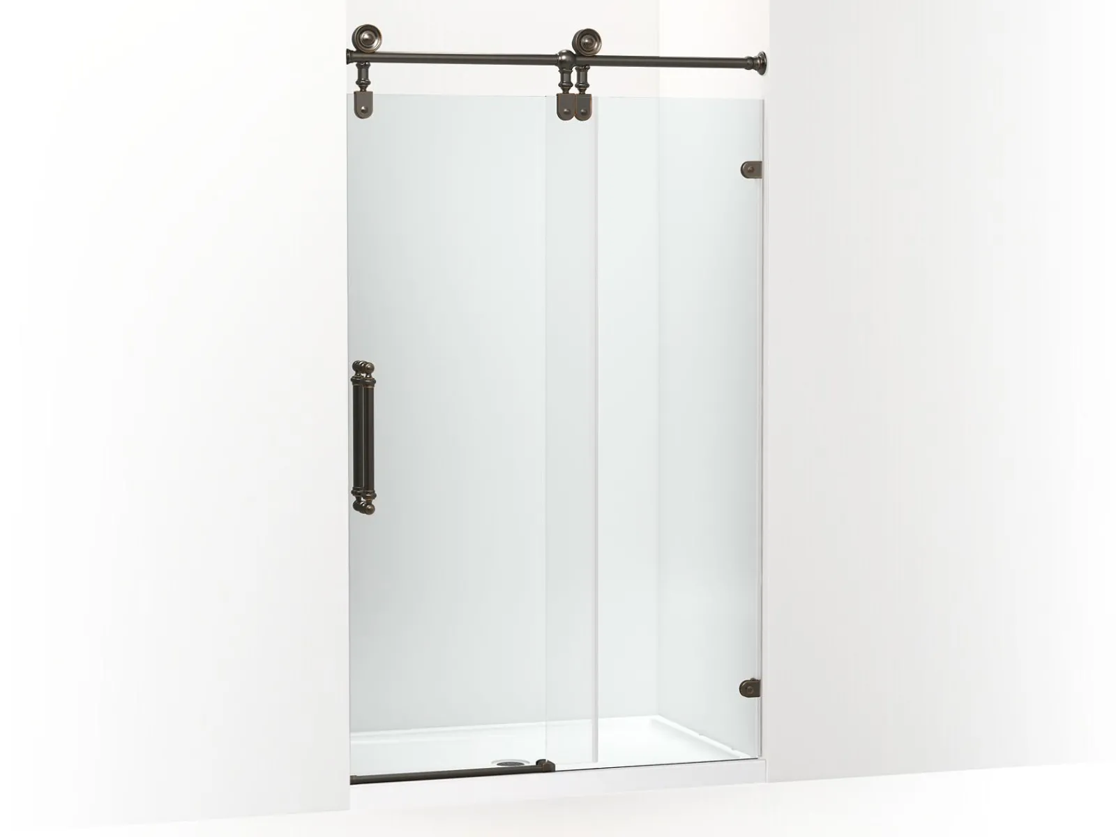 46-1/4"-47-1/4" W x 80-7/8" H sliding shower door with 3/8"-thick Crystal Clear glass^Kohler Clearance