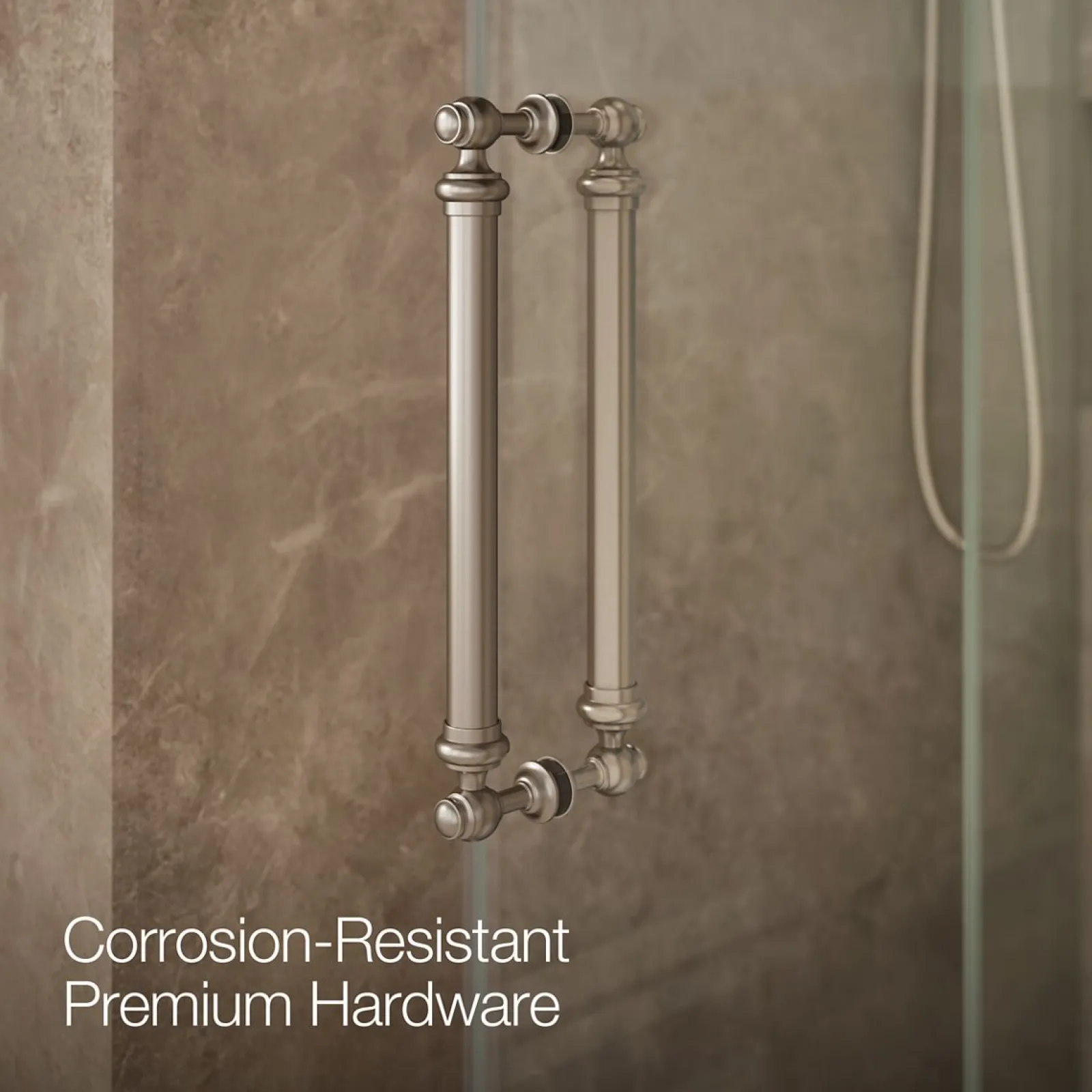 46-1/4"-47-1/4" W x 80-7/8" H sliding shower door with 3/8"-thick Crystal Clear glass^Kohler Clearance