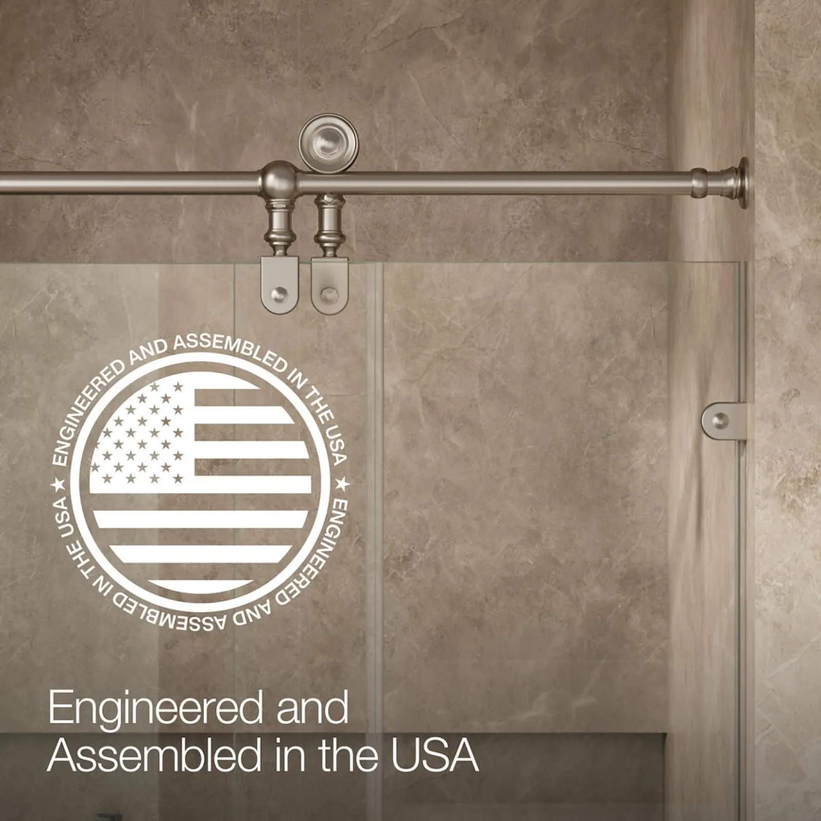 46-1/4"-47-1/4" W x 80-7/8" H sliding shower door with 3/8"-thick Crystal Clear glass^Kohler Clearance