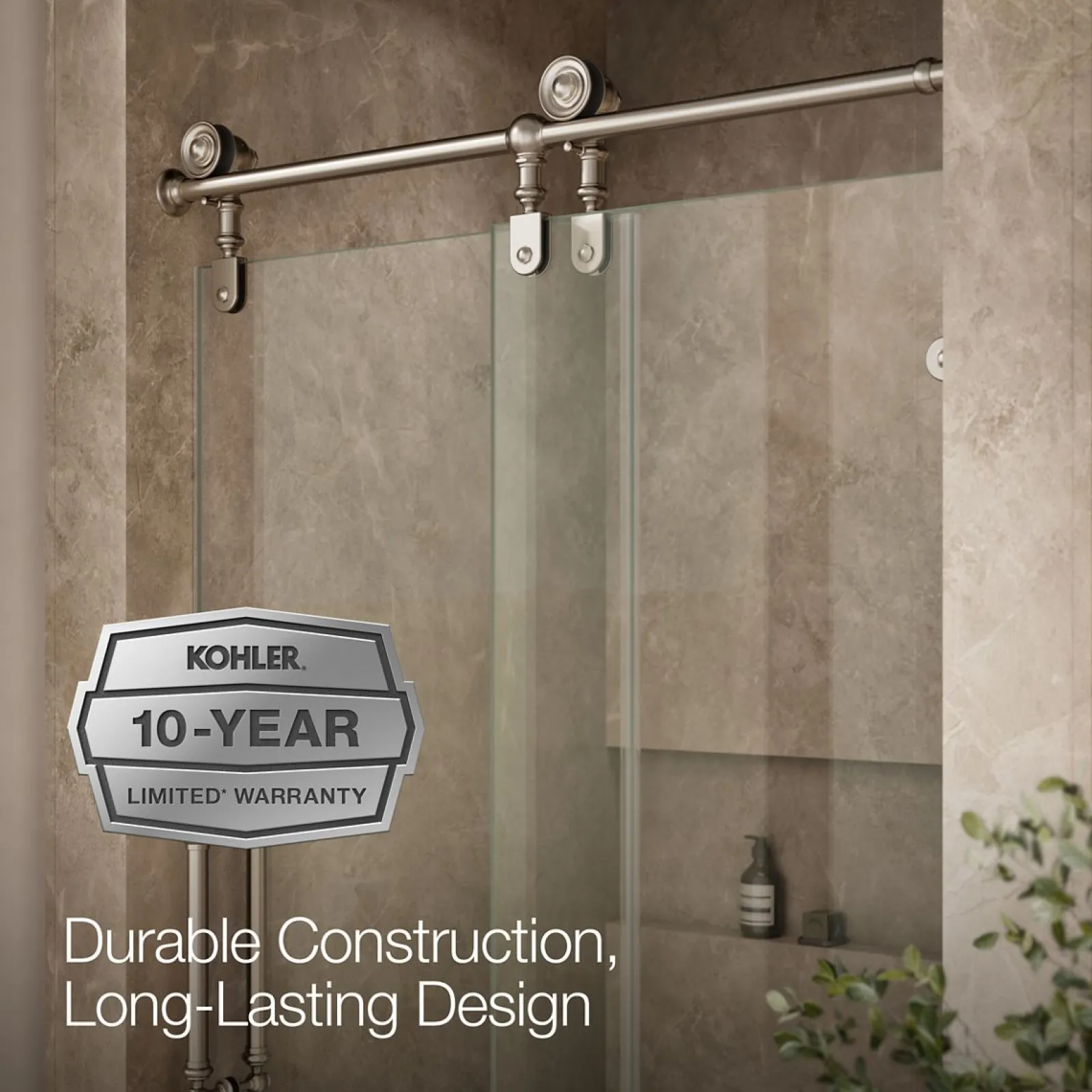 46-1/4"-47-1/4" W x 80-7/8" H sliding shower door with 3/8"-thick Crystal Clear glass^Kohler Clearance