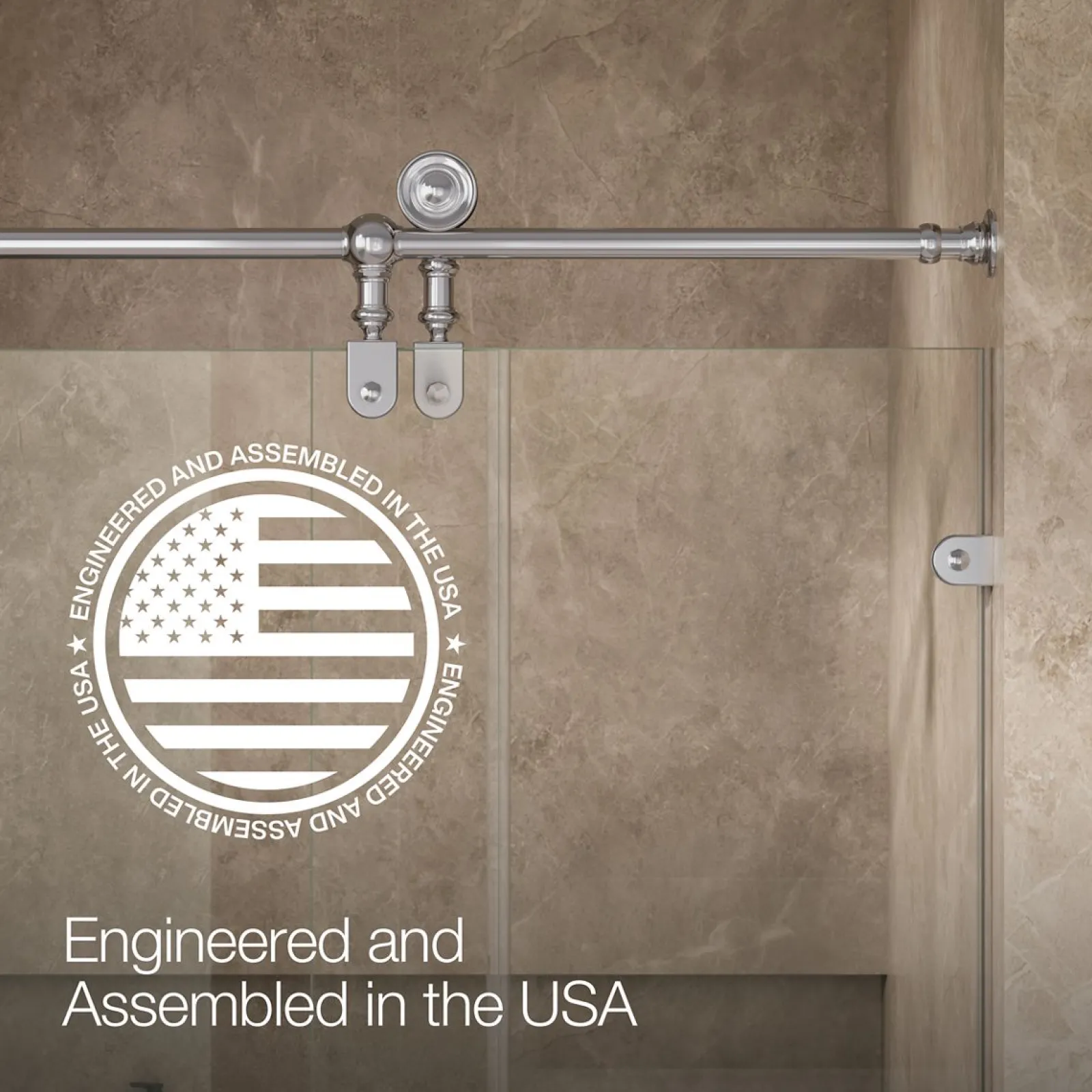 45-1/4"-46-1/4" W x 80-7/8" H sliding shower door with 3/8"-thick Crystal Clear glass^Kohler Outlet