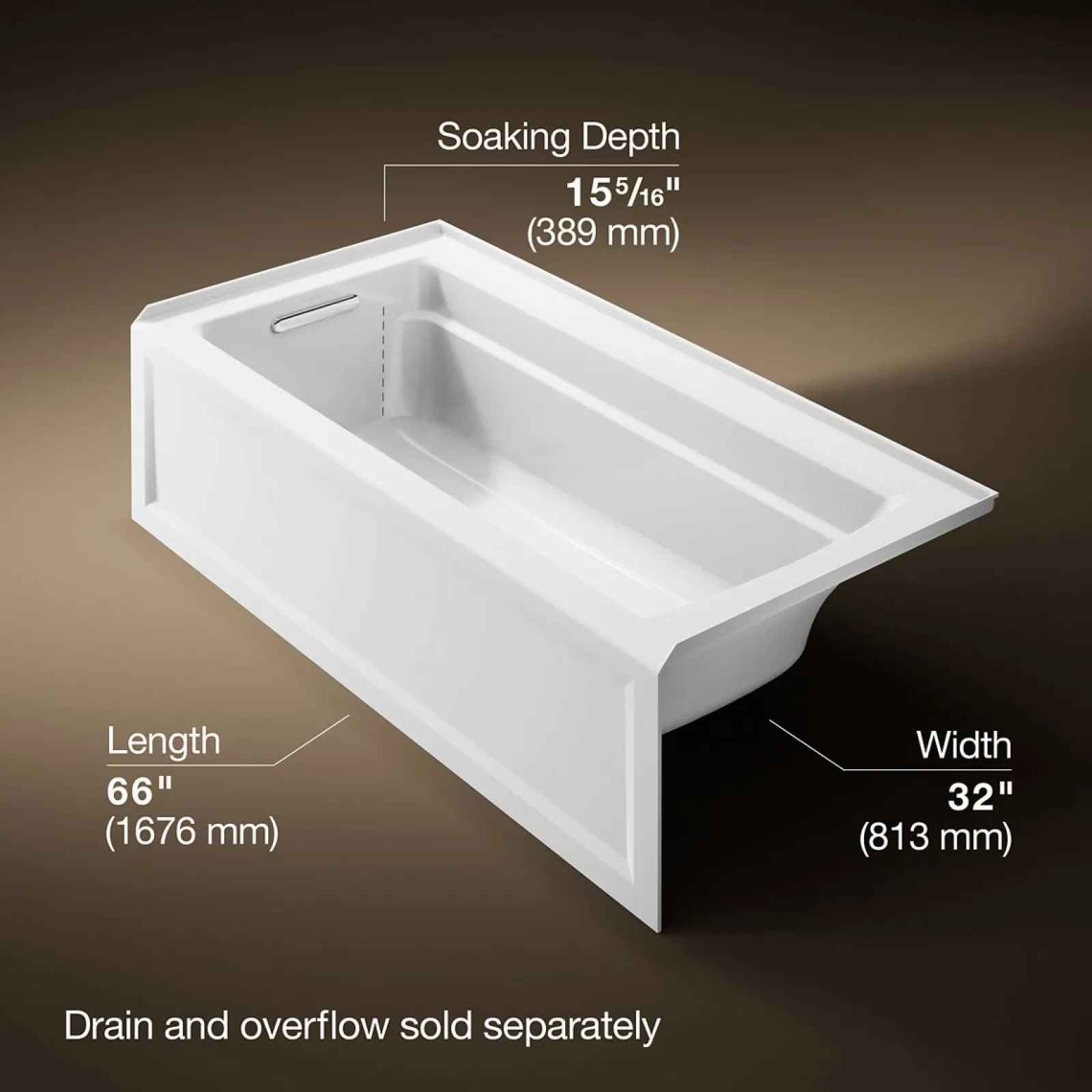 66" x 32" alcove bath, left drain^Kohler Sale