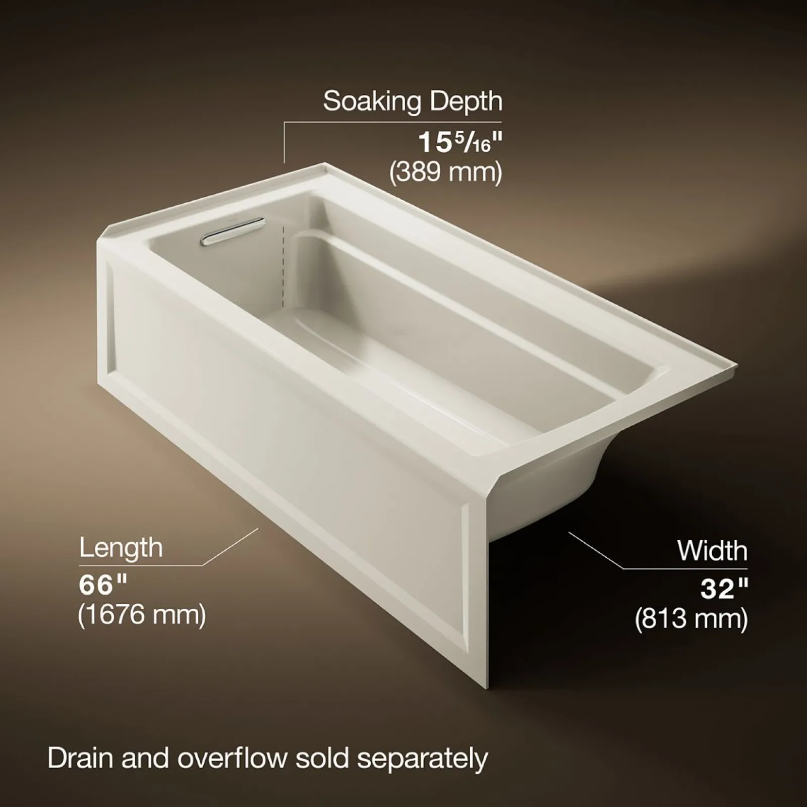 66" x 32" alcove bath, left drain^Kohler Sale
