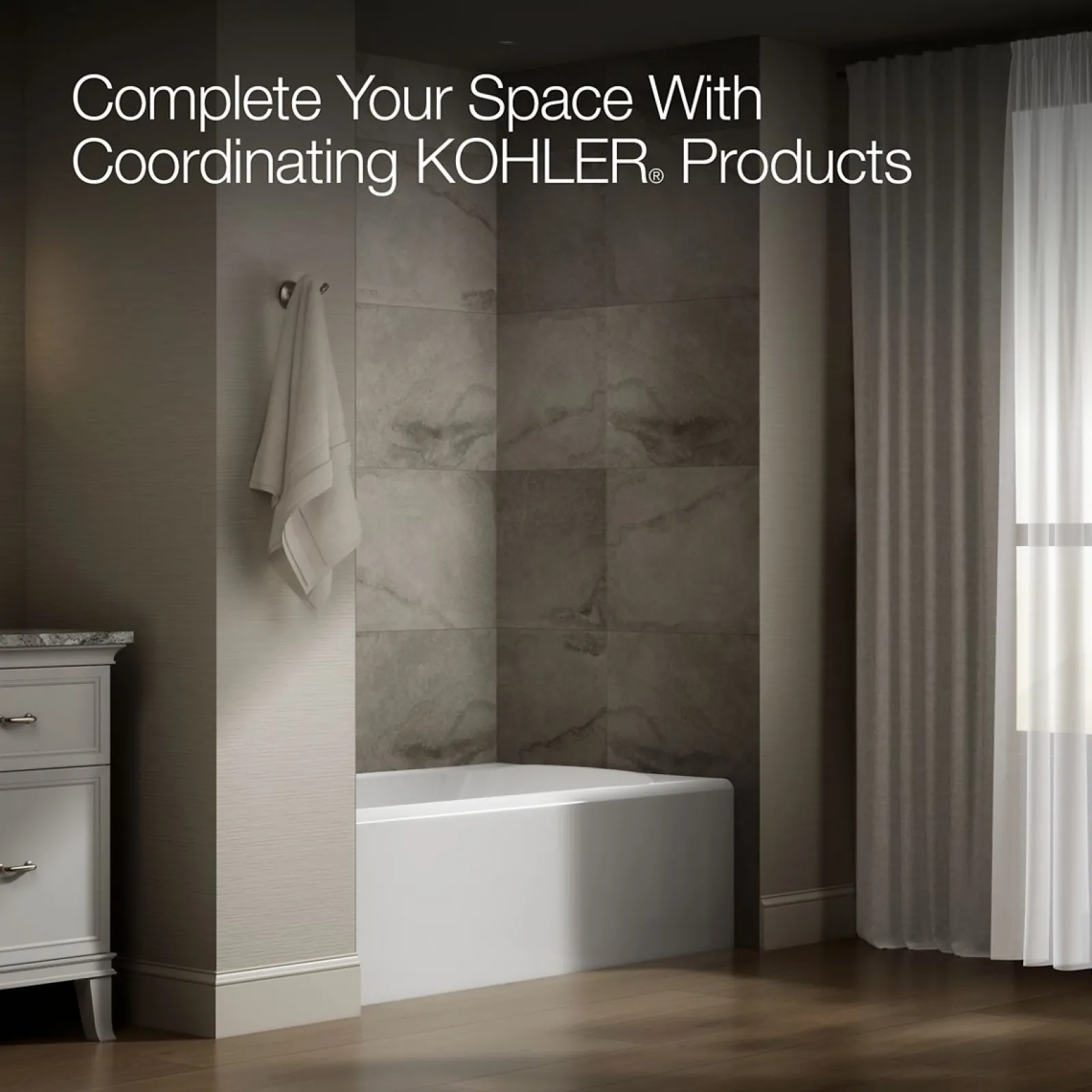 60" x 36" alcove bath, left drain^Kohler Hot