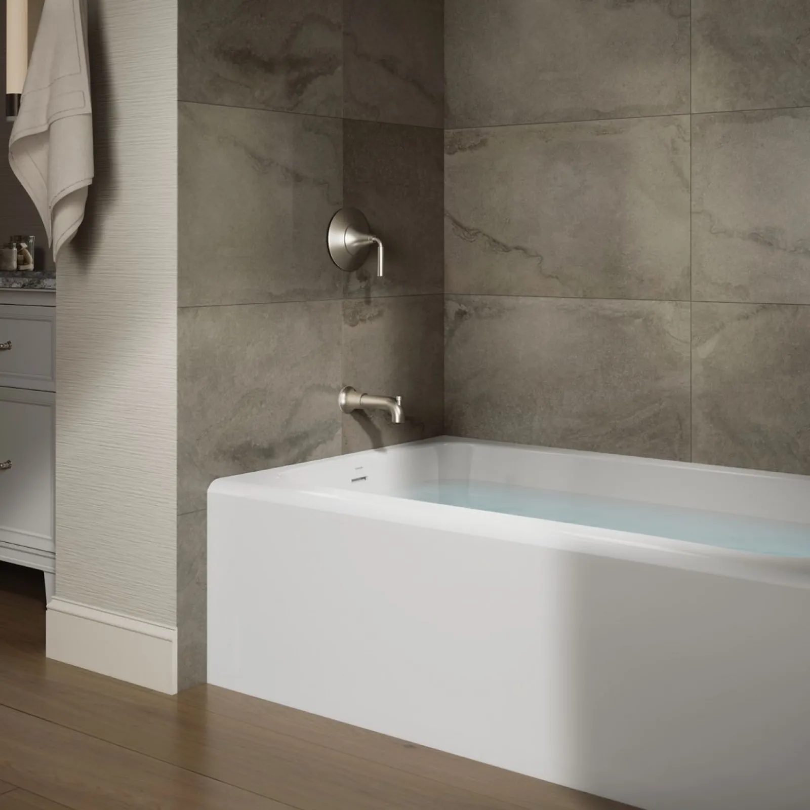 60" x 36" alcove bath, left drain^Kohler Hot