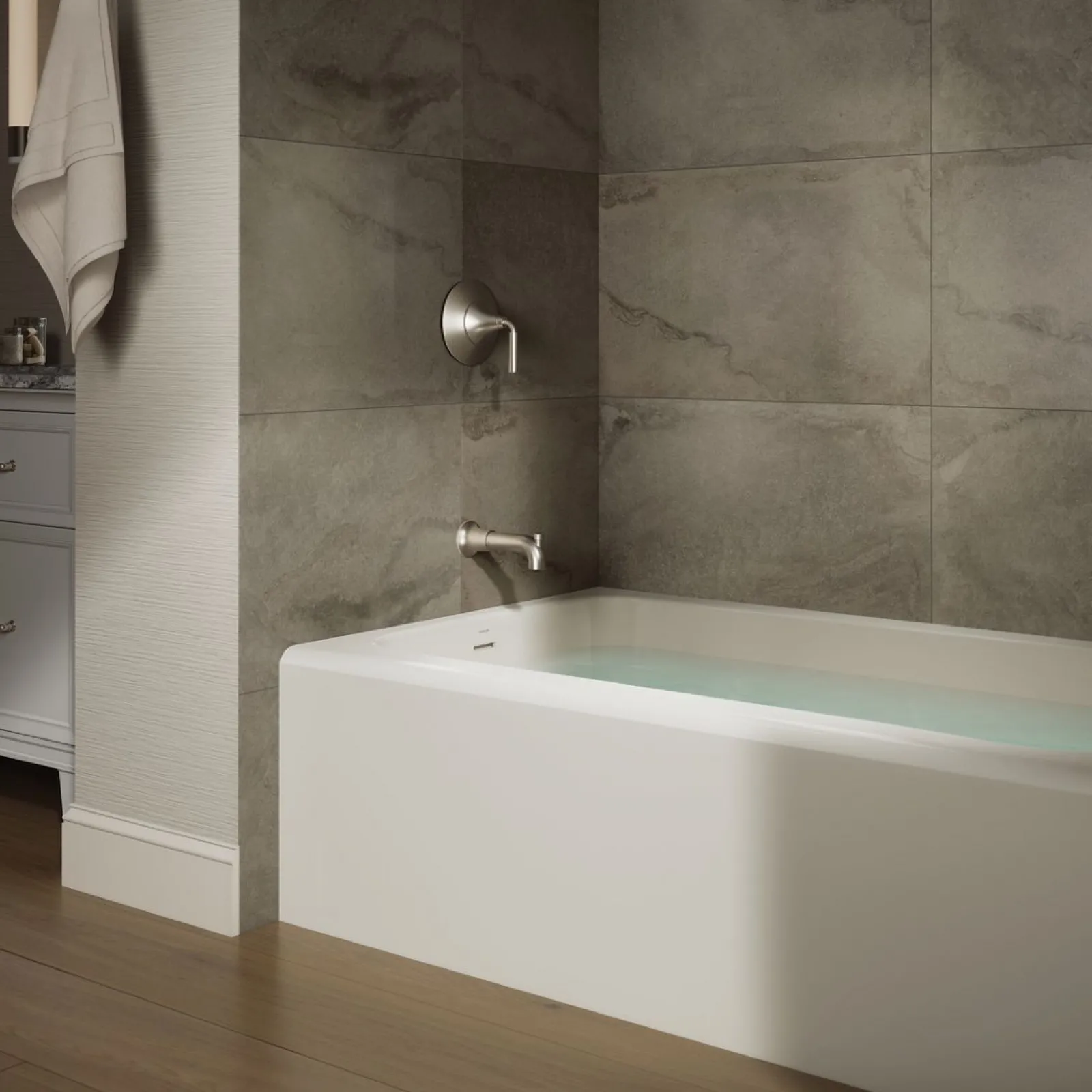 60" x 36" alcove bath, left drain^Kohler Hot