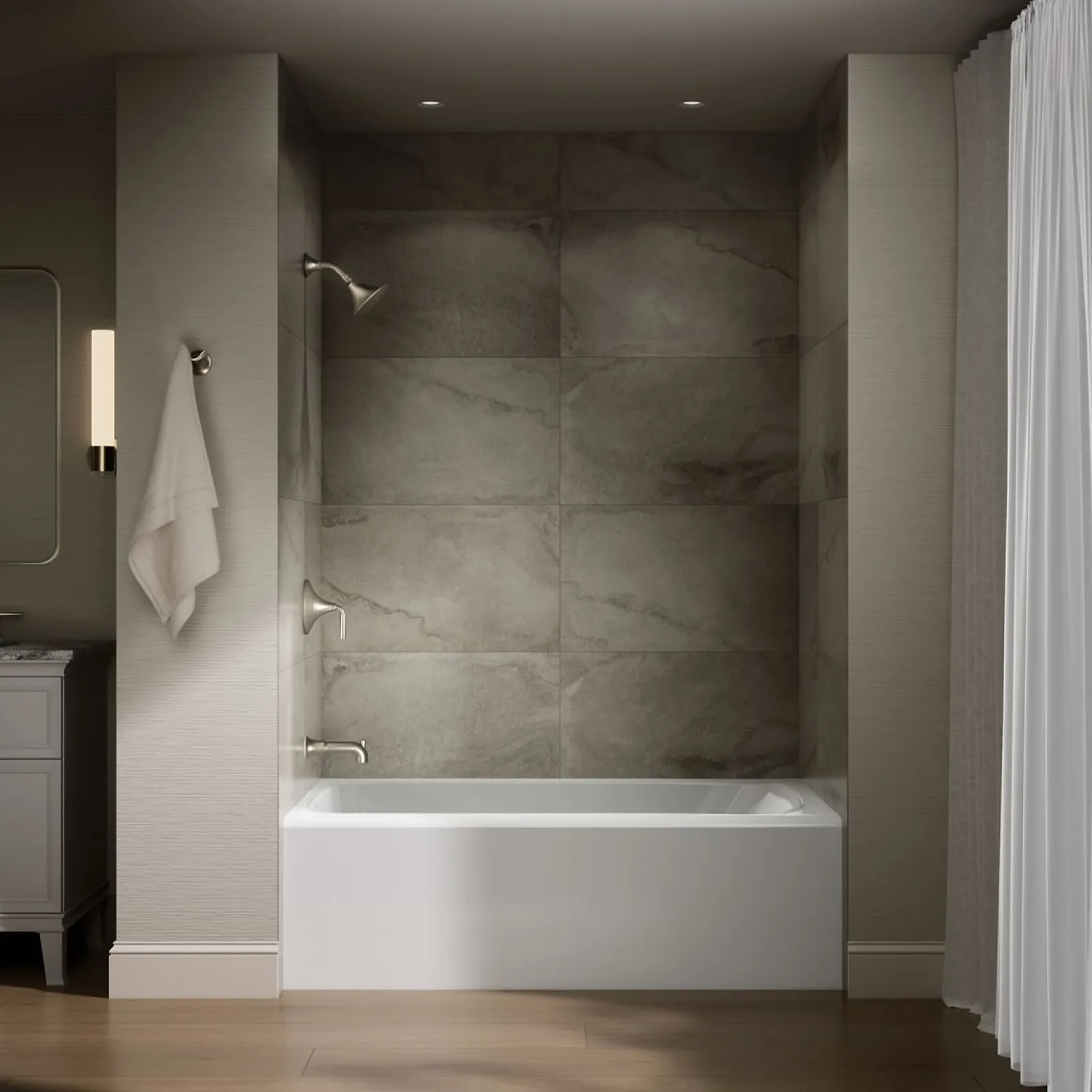 60" x 36" alcove bath, left drain^Kohler Hot