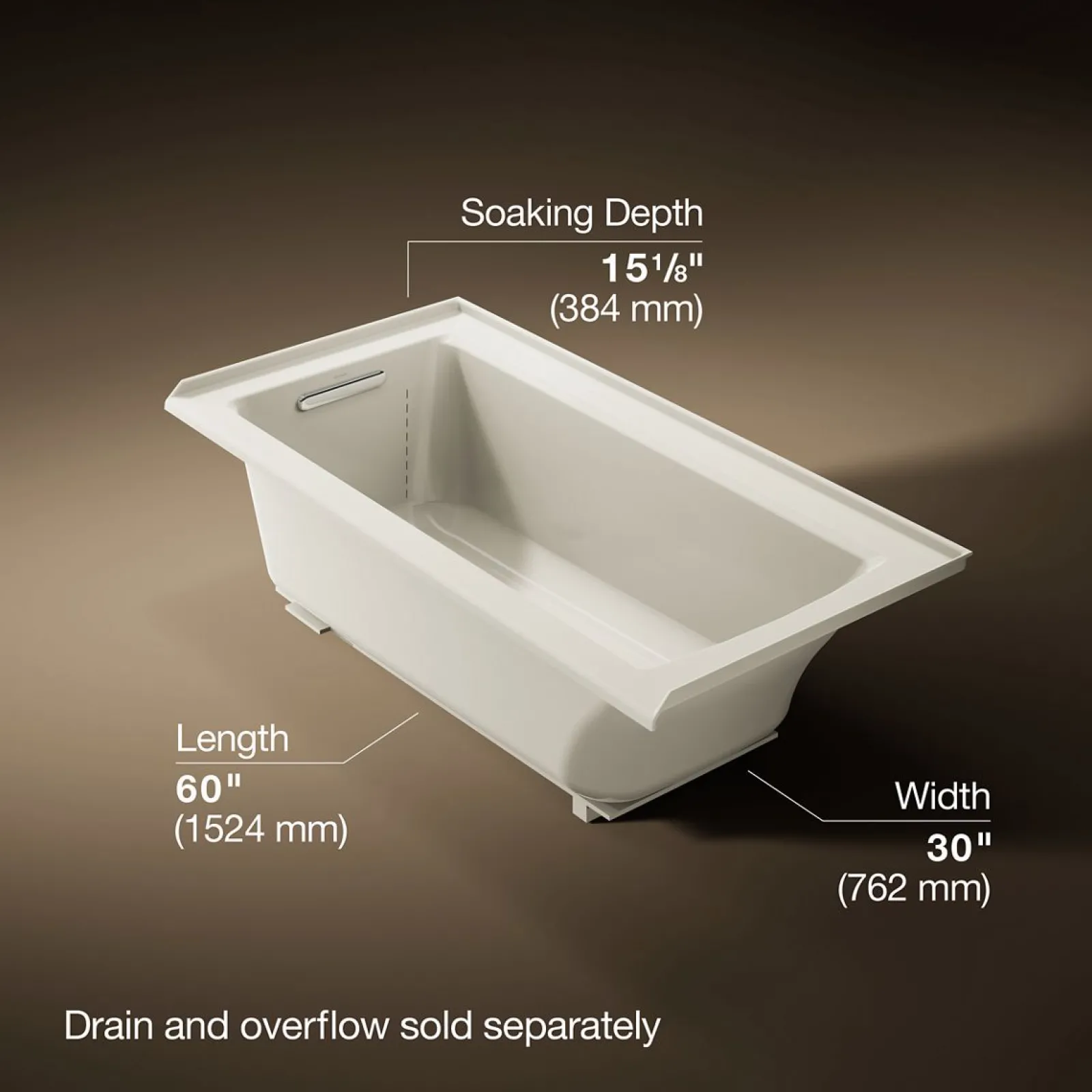 60" x 30" alcove bath, left drain^Kohler Online